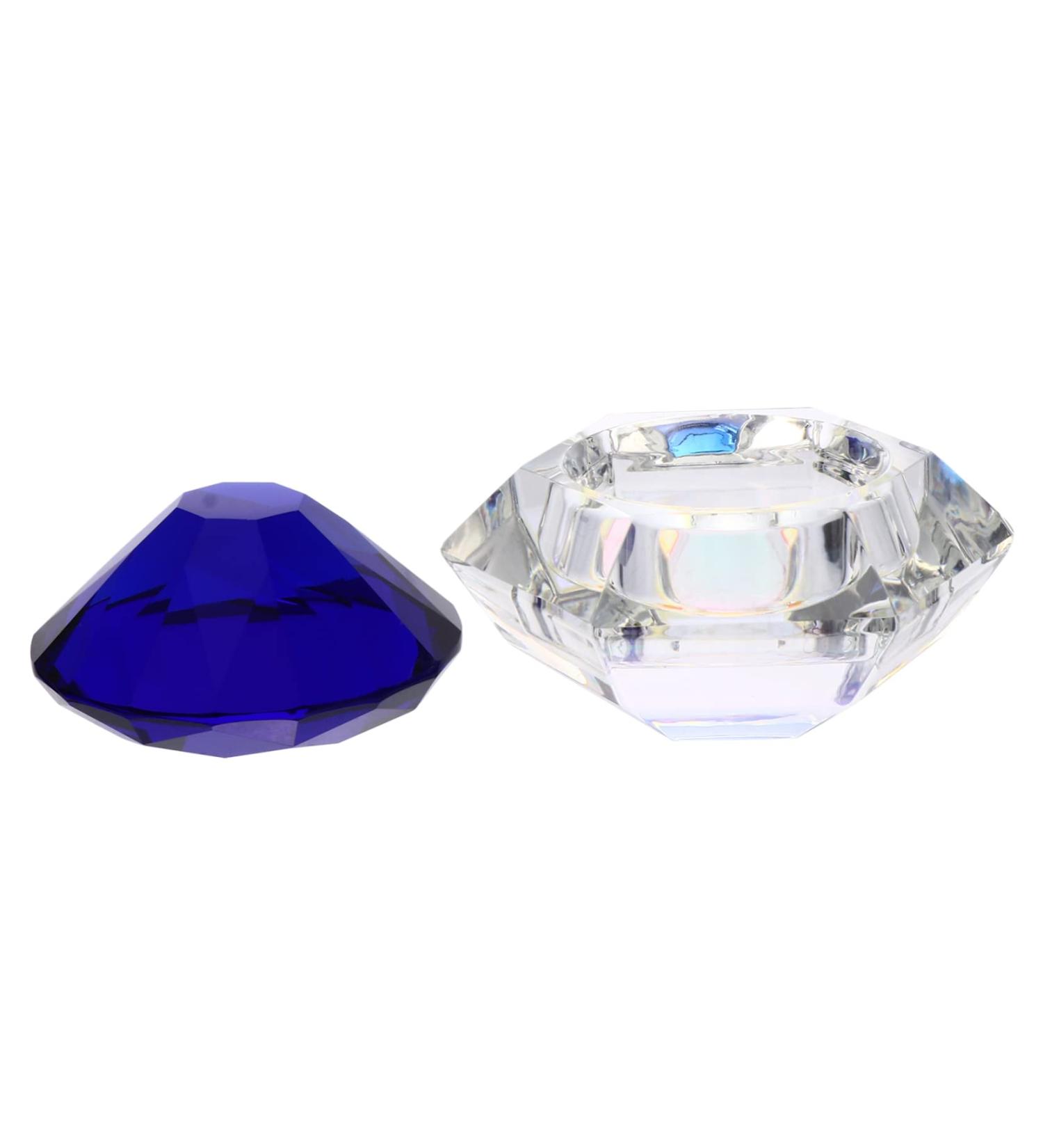 minkissy Nail Art Crystal Cup Glass Jars Cosmetics Crystal Glass Jar Nail Art Glass Jar Lipstick Glass Jar Cream Glass Jar Nail Polish Glass Cup Nail Art Glass Container Hand Model Manicure 6.5x8cm Blue - Buy Online on GoSupps.com