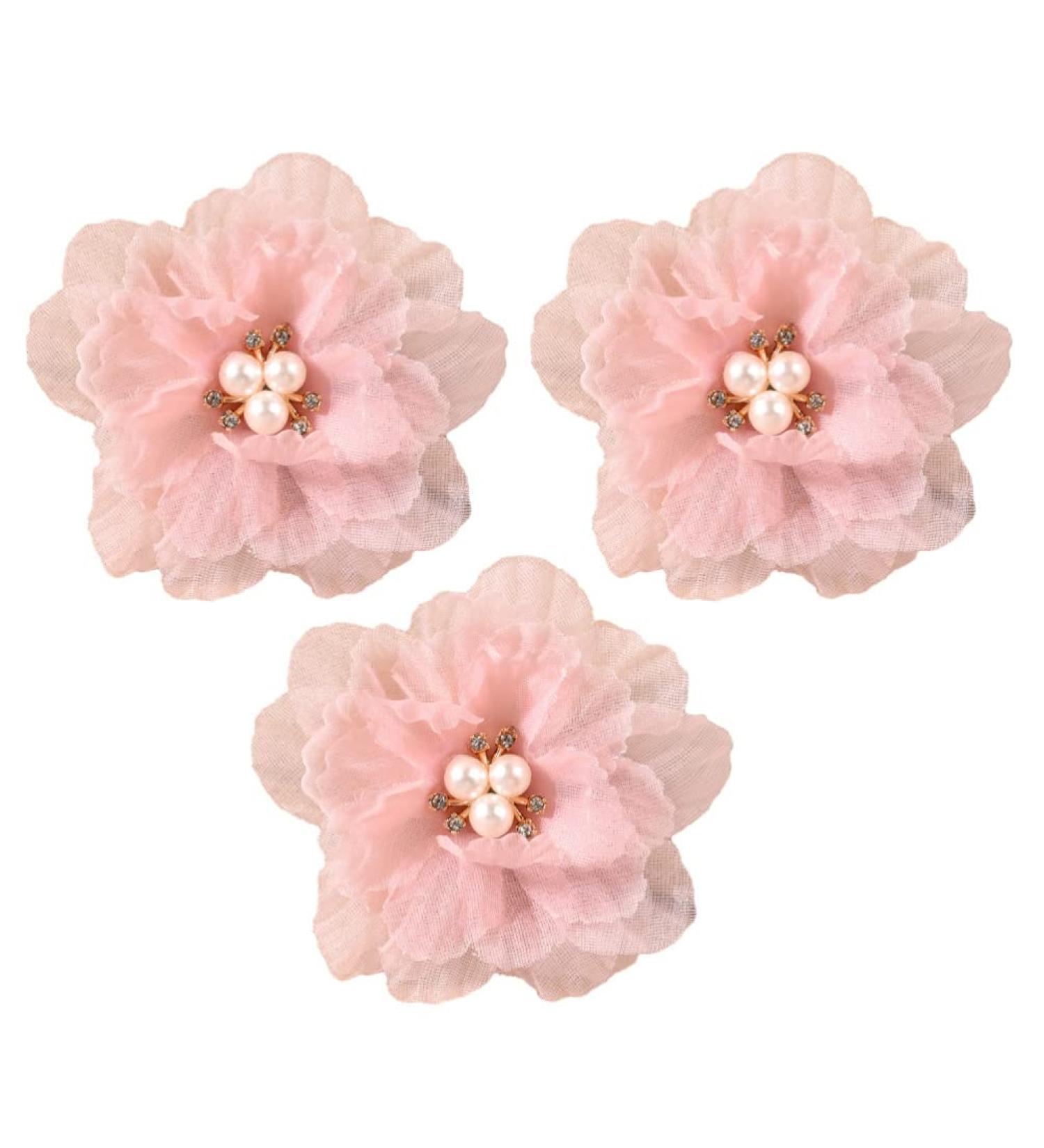 3-Piece Pearl Hairpin Set | Fabric Barrettes for Girls | Pink Hair Accessories - Shop Internationally - Buy Online on GoSupps.com