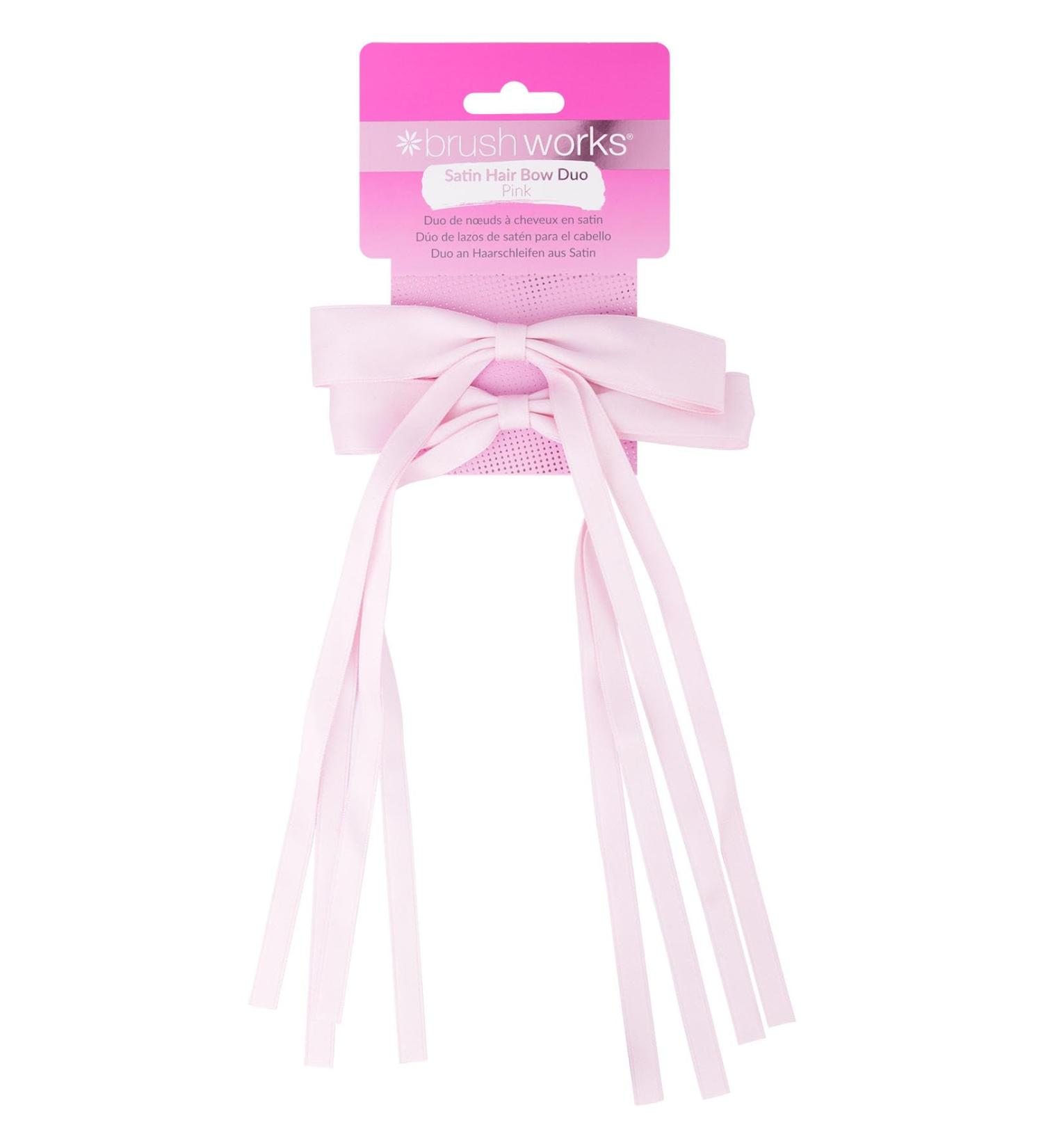 Brushworks Satin Hair Bow Duo Pink - Buy Online on GoSupps.com