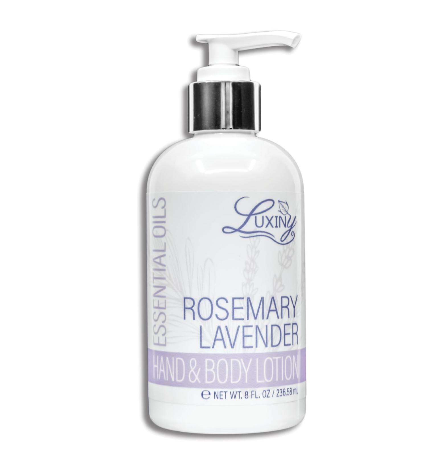Luxiny Vegan Hand & Body Lotion for Dry Skin with Jojoba Oil & Vitamin E Non-Greasy Phthalate/Sulfate/Paraben-Free Cruelty-Free Good for Daily Use 8 oz (Rosemary Lavender) Rosemary Lavender 8 Fl Oz (Pack of 1) - Buy Online on GoSupps.com