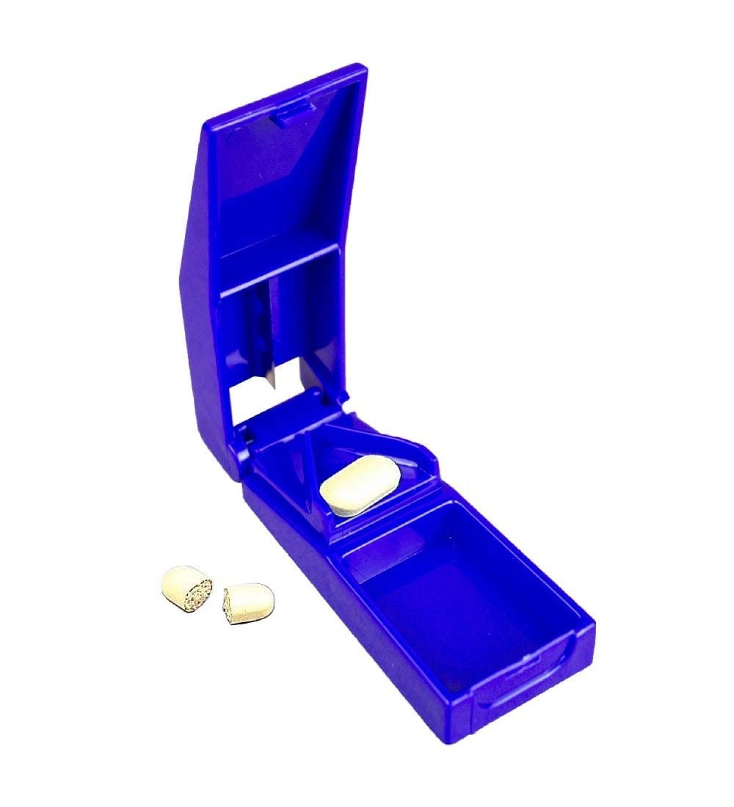 Mobiclinic tablet divider with container European brand tablet destroyer for sorting various tablets with cutting edge blue