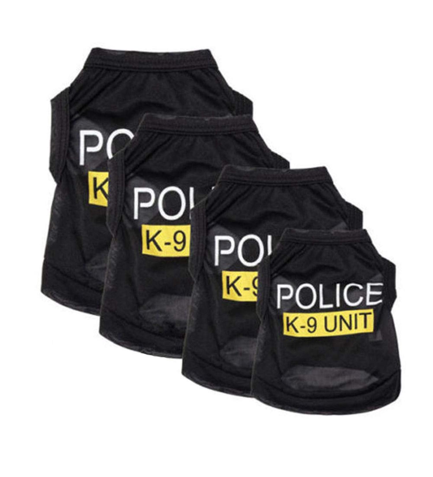 Buy XL Black Police Suit Cosplay Vest T-Shirt for Dogs | Stylish Pet Costume for Puppies - International Shipping Available - Buy Online on GoSupps.com