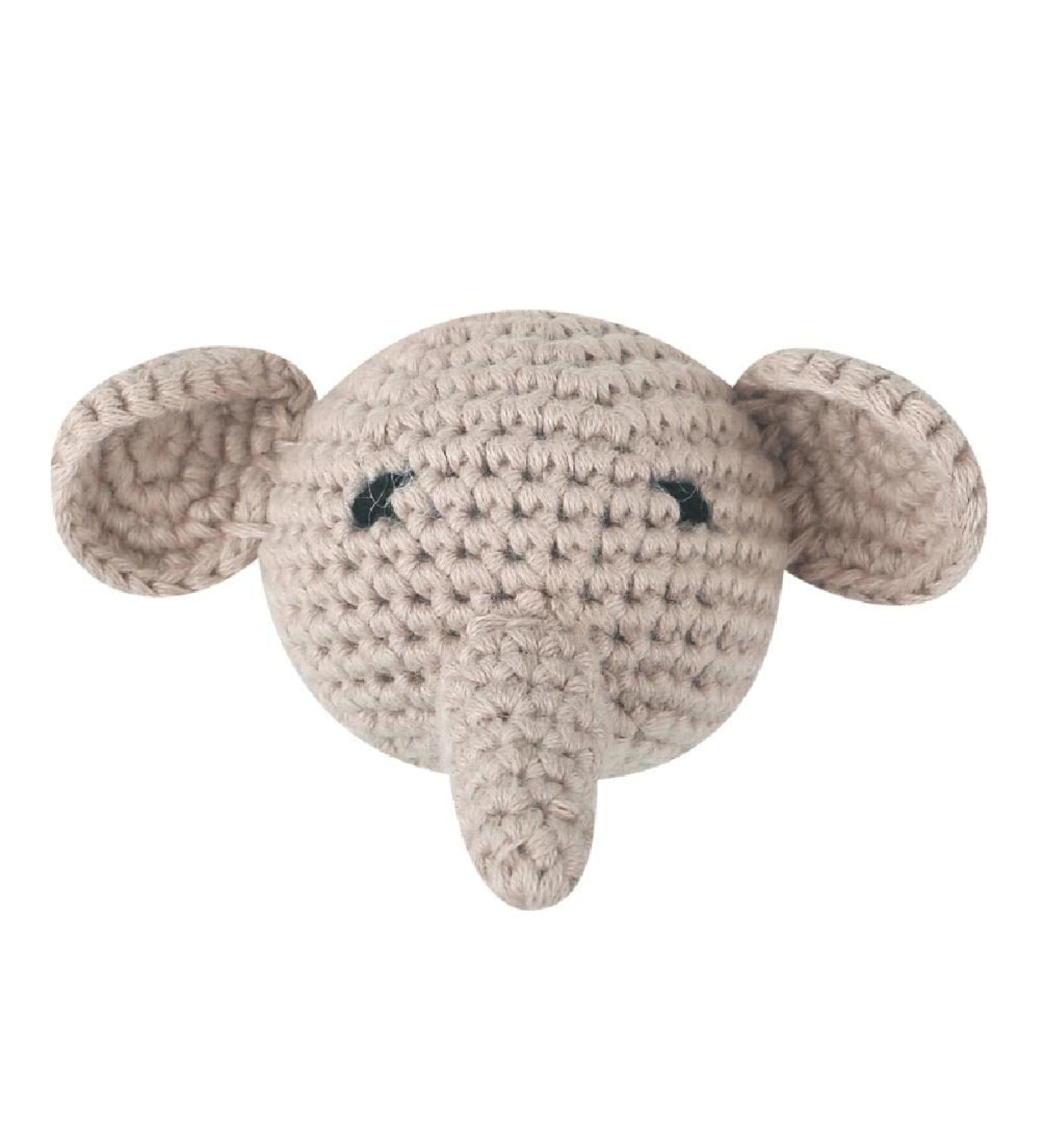 Eco-Friendly Mini Knitted Elephant Pacifier Chain - Soft Cotton PVC-Free Baby Clip & DIY Crochet Beads Decoration for Newborns - Buy Online on GoSupps.com
