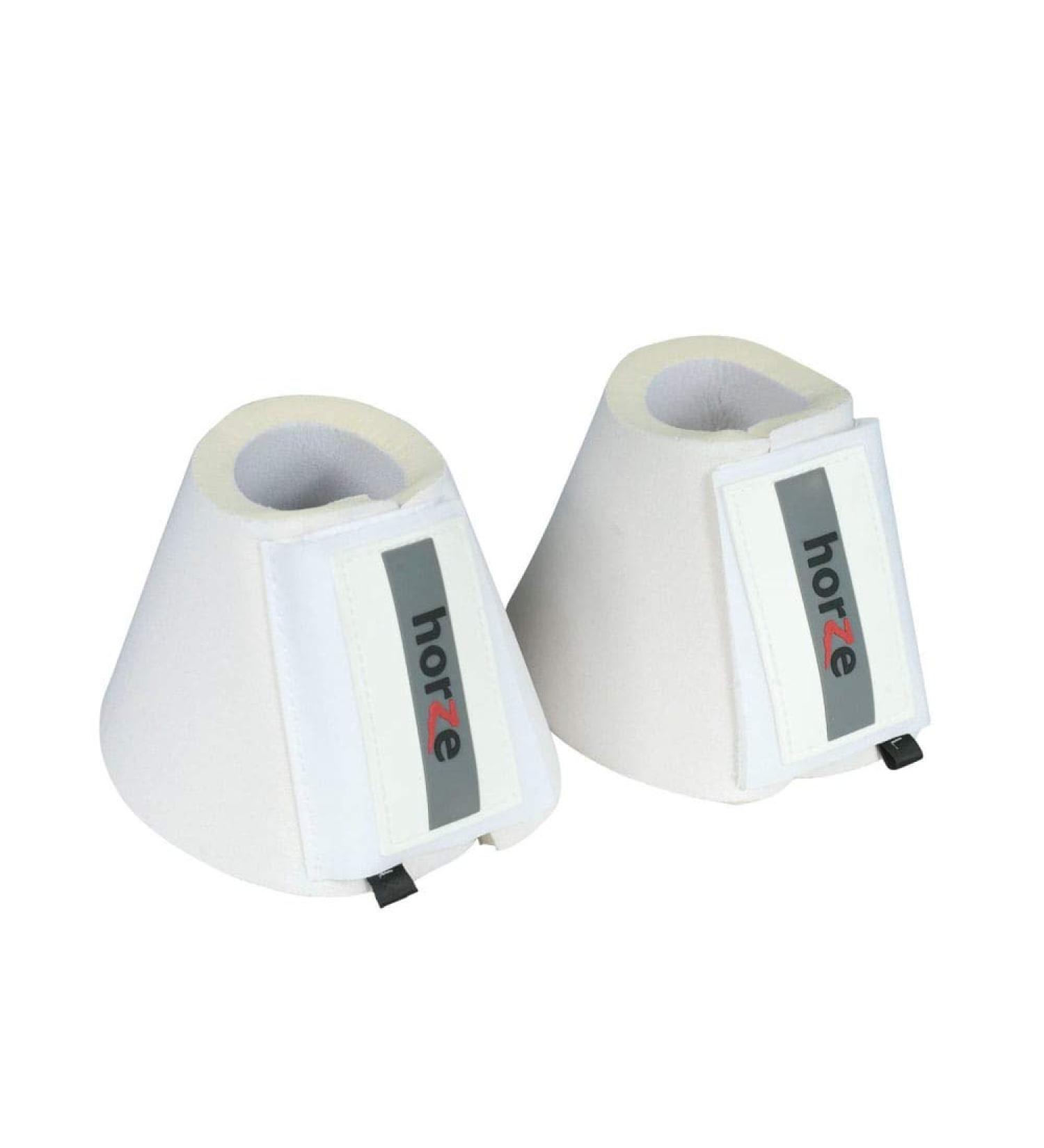 HORZE ProBell Horse Bell Boots - Set of 2 Jumping Boots with Velcro Fastener - White LL - Premium Horse Gear for International Shipping - Buy Online on GoSupps.com