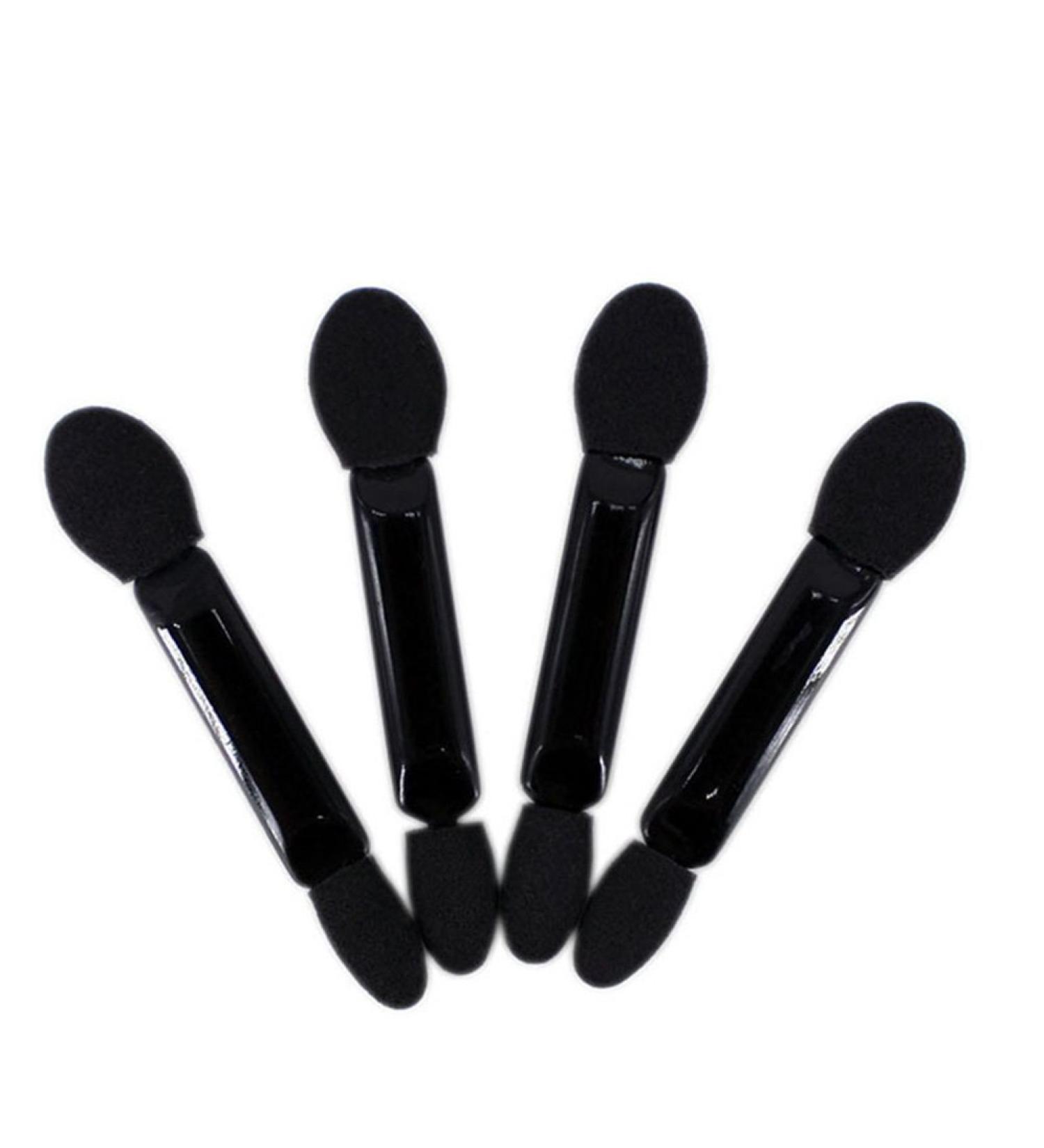 10pcs Disposable Double Ended Eyeshadow Brush - Black Oval Makeup Sponge Tips for Flawless Application | International Shipping - Buy Online on GoSupps.com