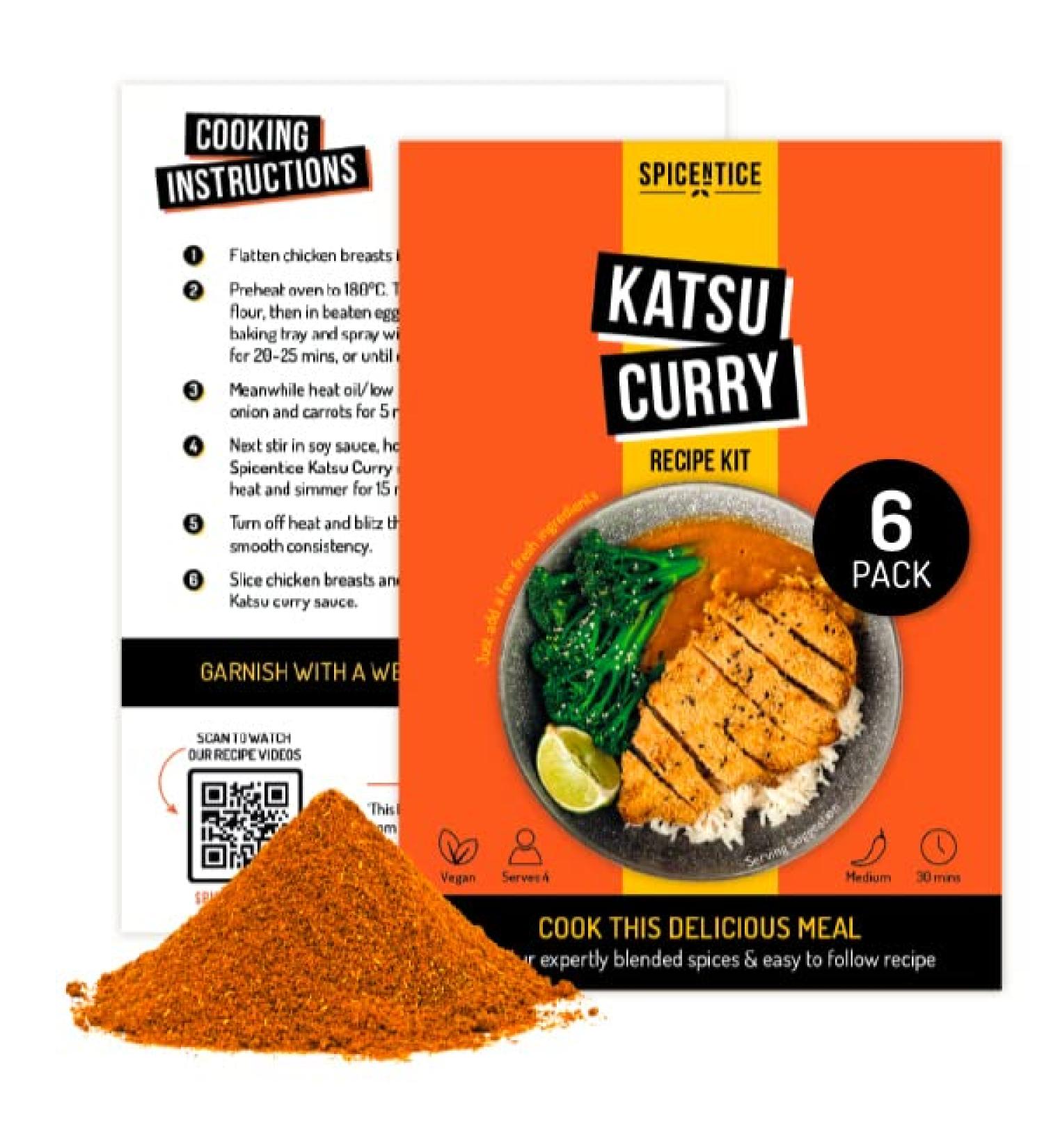 Spicentice Katsu Curry Spice Recipe Kit (Pack of 6) - Buy Online on GoSupps.com