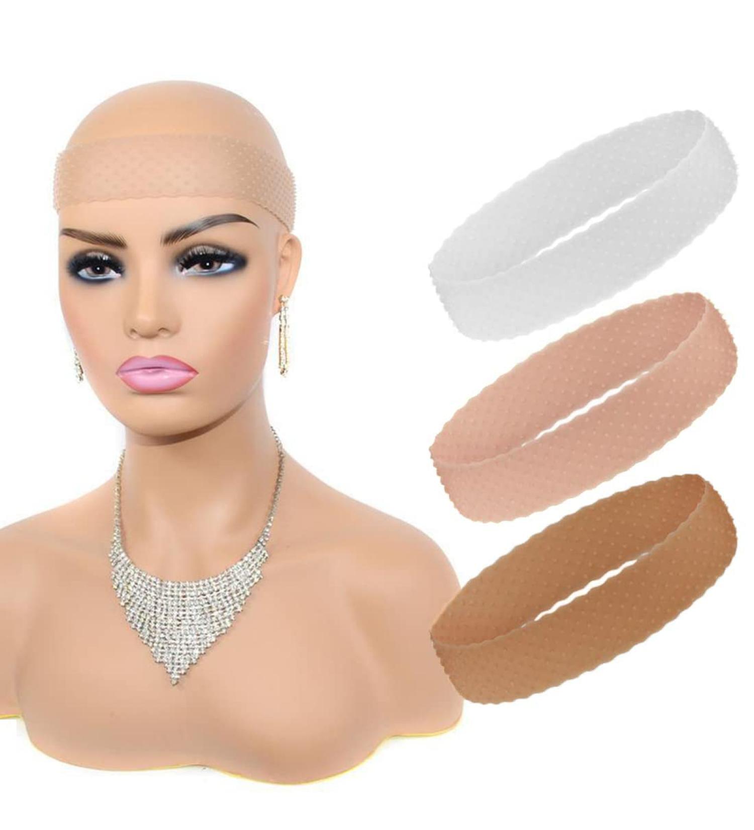 Liujzzj 3-Pack Transparent Silicone Wig Bands - Strong Hold Slide-Resistant Weld-Resistant Headbands in Dark Brown Light Brown & White | International Shipping Available - Buy Online on GoSupps.com