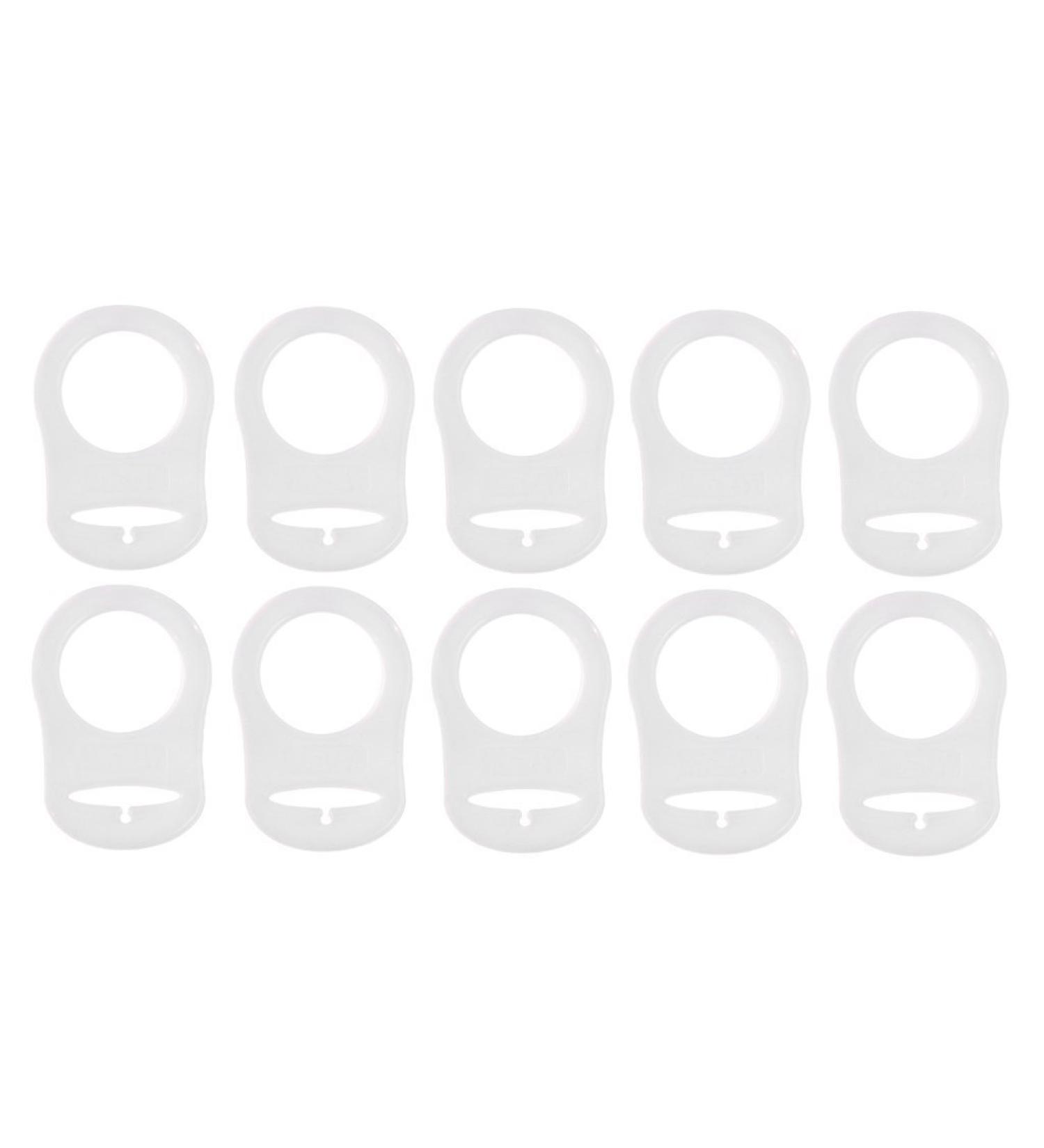 RTYGHJ 10pcs Silicone Button Rings for Pacifier Holders | Dummy Clip Adapters - Clear | International Shipping Available - Buy Online on GoSupps.com