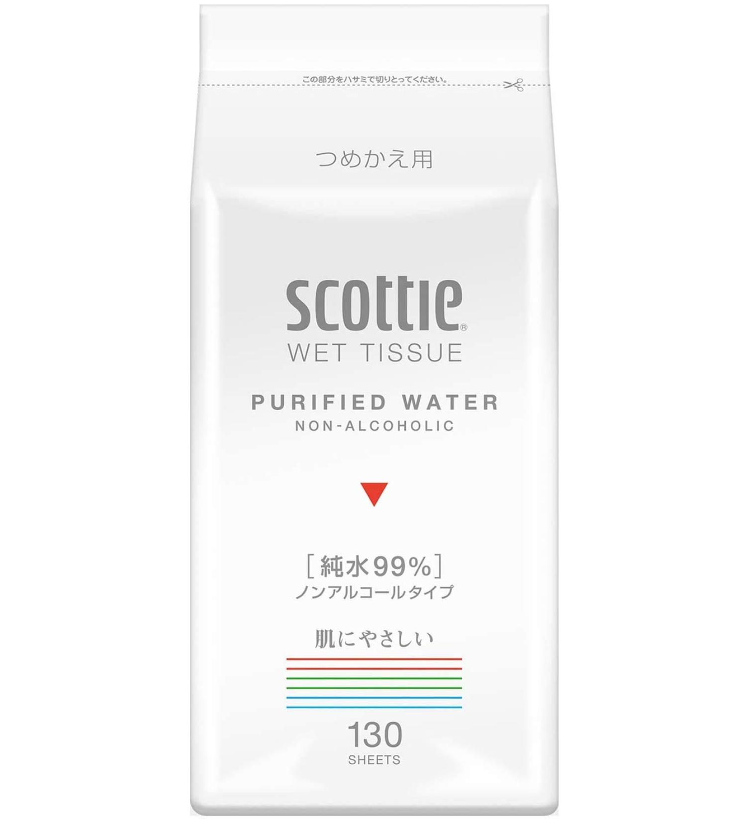 (Bulk purchase) Scotty Wet Tissue Pure water type Refill 130 sheets ( 9)