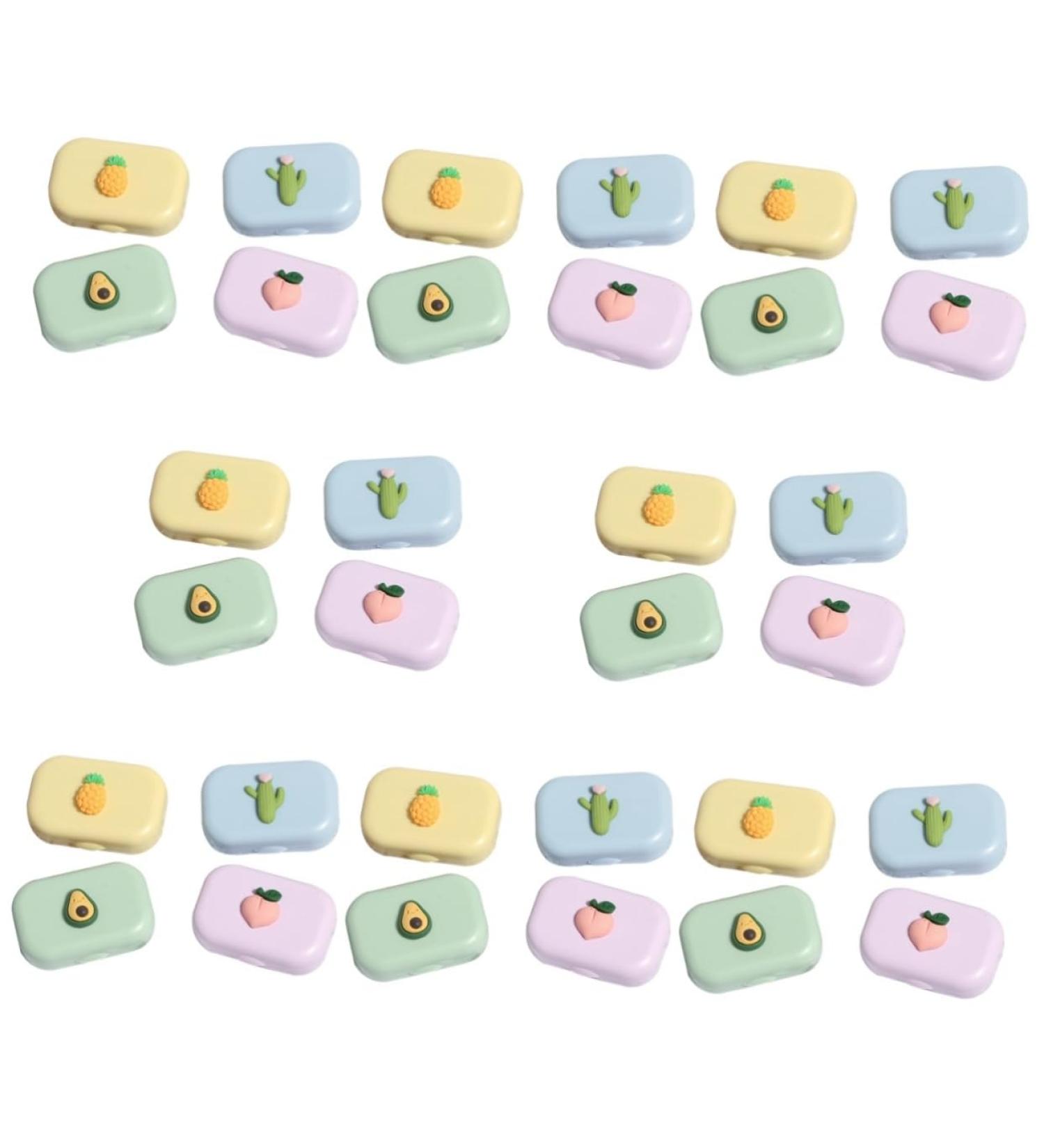 JECOMPRIS 32-PCS Colored Contact Lenses Travel Case | Portable Lens Container with Mirror & Cartoon Design | Perfect for Lens Storage & Eyeglasses - Buy Online on GoSupps.com