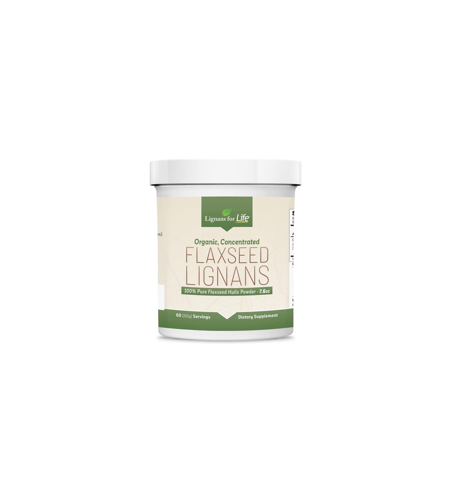 Lignans For Life Flaxseed Hulls Bulk Powder  60 Servings - USDA Certified Organic Flaxseed