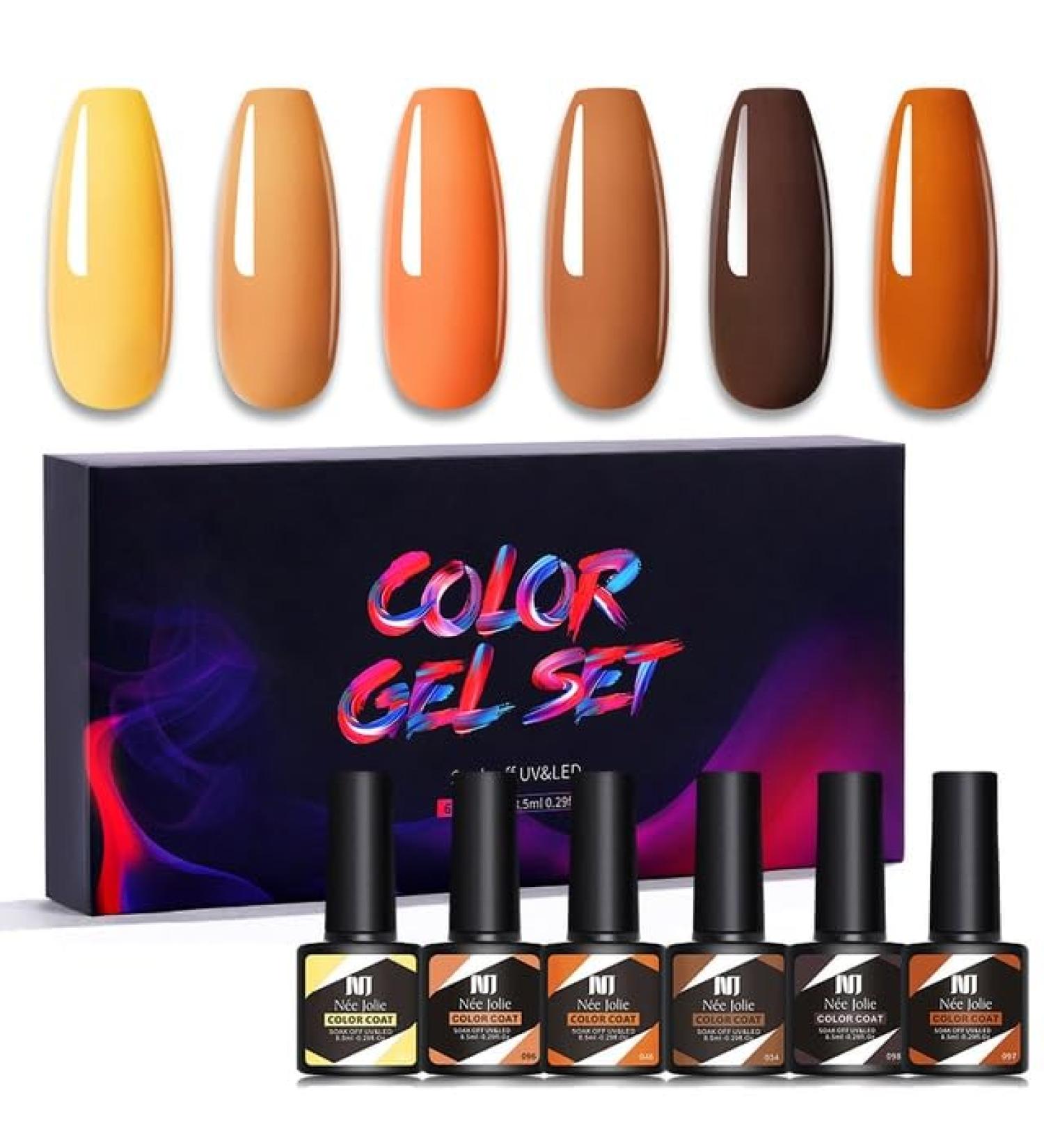 Nail Polish Gel 6Pcs/Set x8.5ml Soak Off Gel UV LED Semi Permanent Varnish for Nail Art 100Colors for Base Top Coat Gifts - (Color: STE20) - Buy Online on GoSupps.com