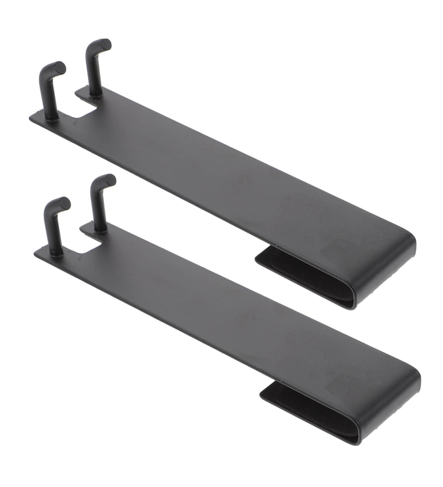 Hoement 2pcs No Punching Hook Shower Towel Hooks Over Door Hooks for Bathroom Storage Hooks Stainless Steel 18X4.2CM Black2 - Buy Online on GoSupps.com