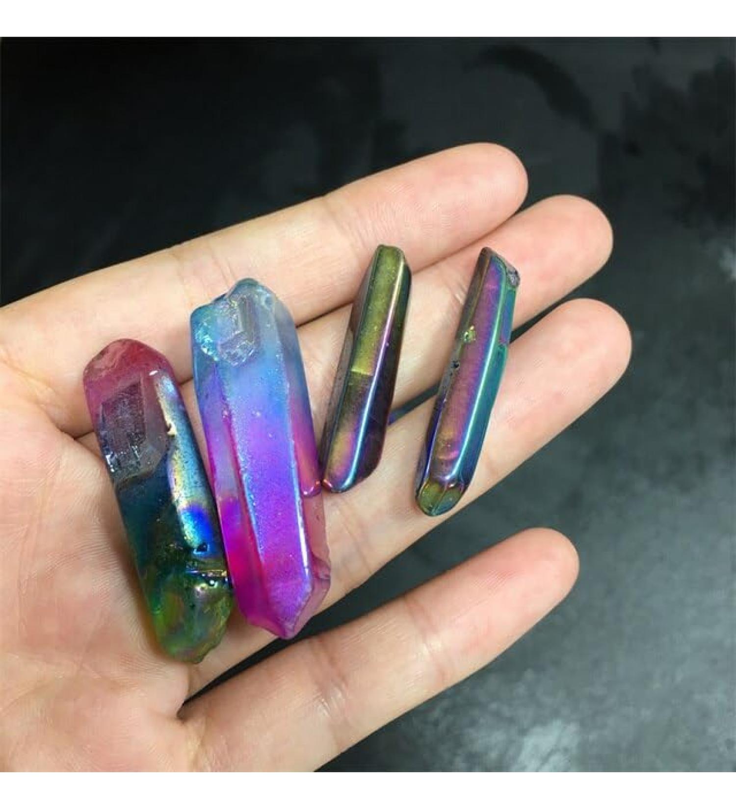 Natural Polished raw Crystals Stones Aura Quartz Wand Points Specimen for Decoration - (Color: About 3-5cm Size: 10 pcs) - Buy Online on GoSupps.com