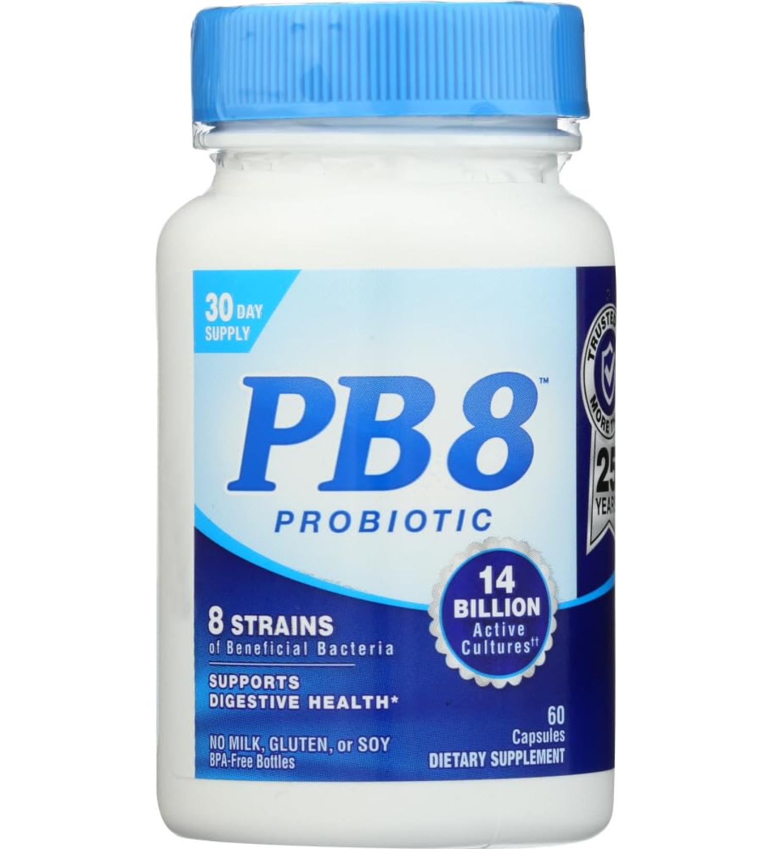 Nutrition Now PB 8 Pro-Biotic Acidophilus For Life - no Gluten - 60 Capsules - Buy Online on GoSupps.com