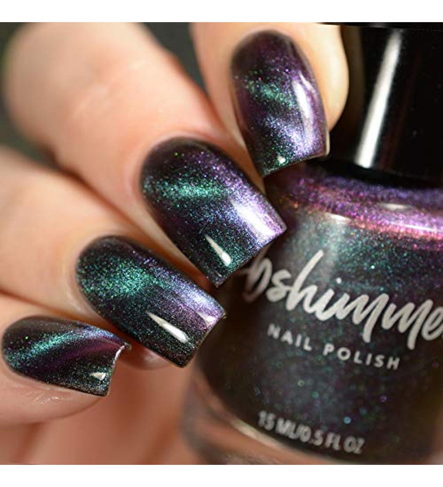 KBShimmer Spaced Out Multichrome Magnetic Nail Polish 0.5 oz - Black Purple Silver - Full Sized Bottle 0.51 Fl Oz - Buy Online on GoSupps.com