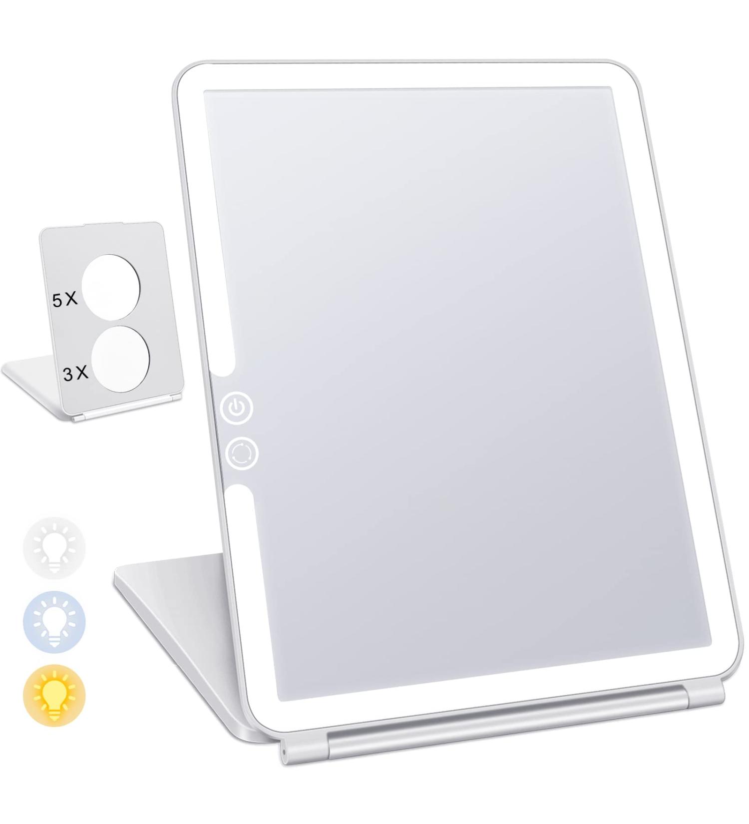 VANMRIOR Makeup Mirror with Lights - True LED, 3X 5X Magnification, Compact & Foldable - Buy Online on GoSupps.com