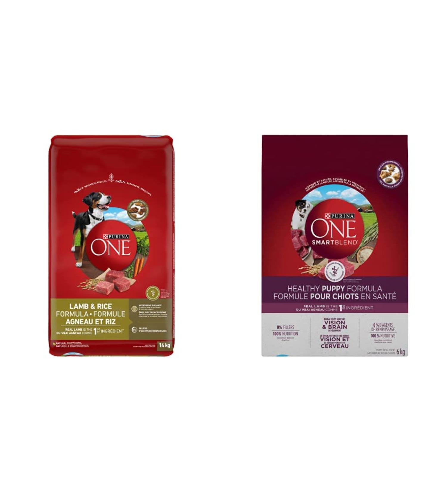 Purina ONE Smartblend Natural Dry Dog Food Bundle - Lamb & Rice (14 kg) + Puppy Food (6 kg) Dry Dog Food + Dry Dog Food 6 kg 14.0 kg (Pack of 1) - Buy Online on GoSupps.com