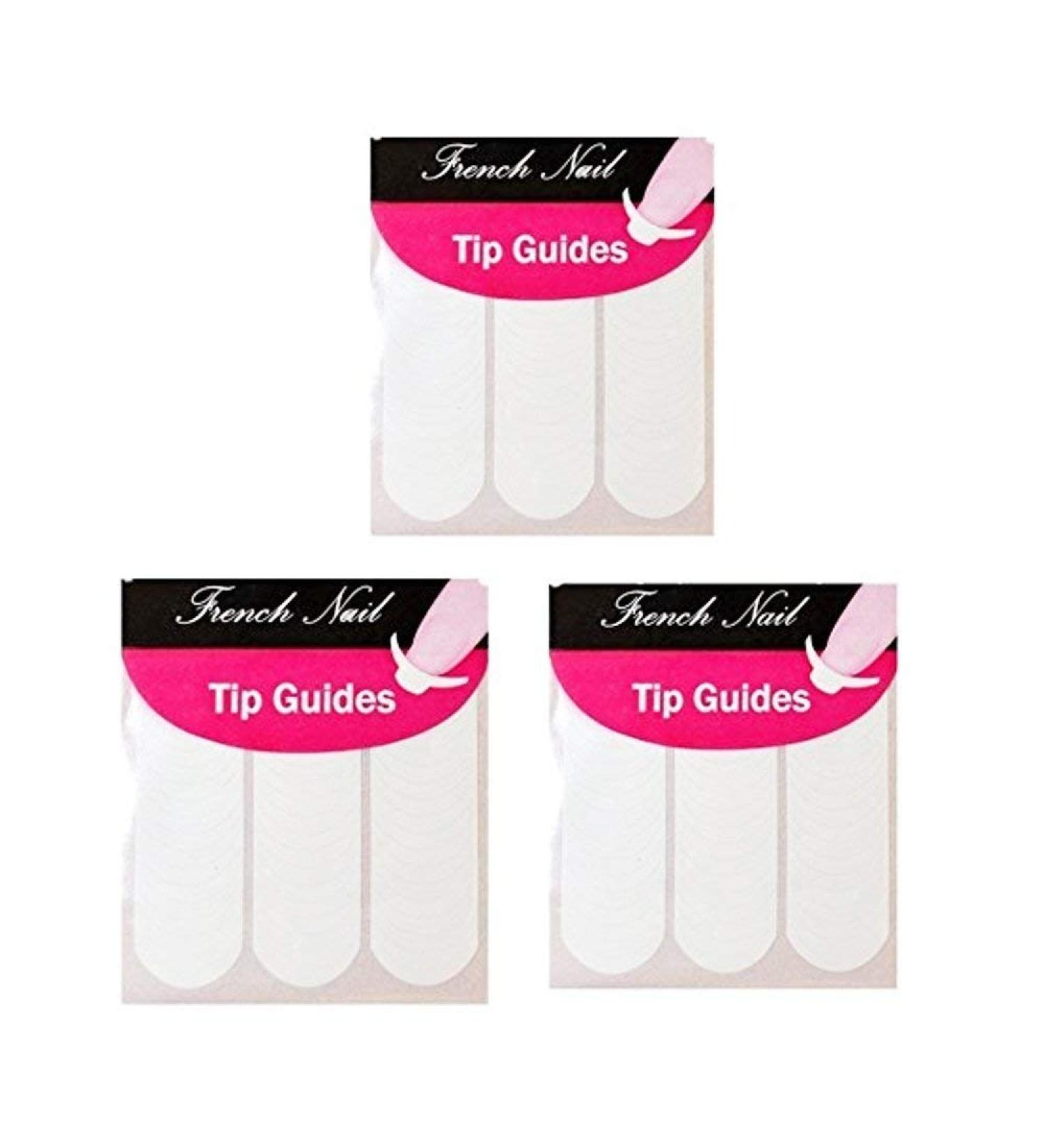 U-K Nail Art Stickers French Manicure Nail Art Guide Sticker Beauty Tools 3 pieces White Convenient handled