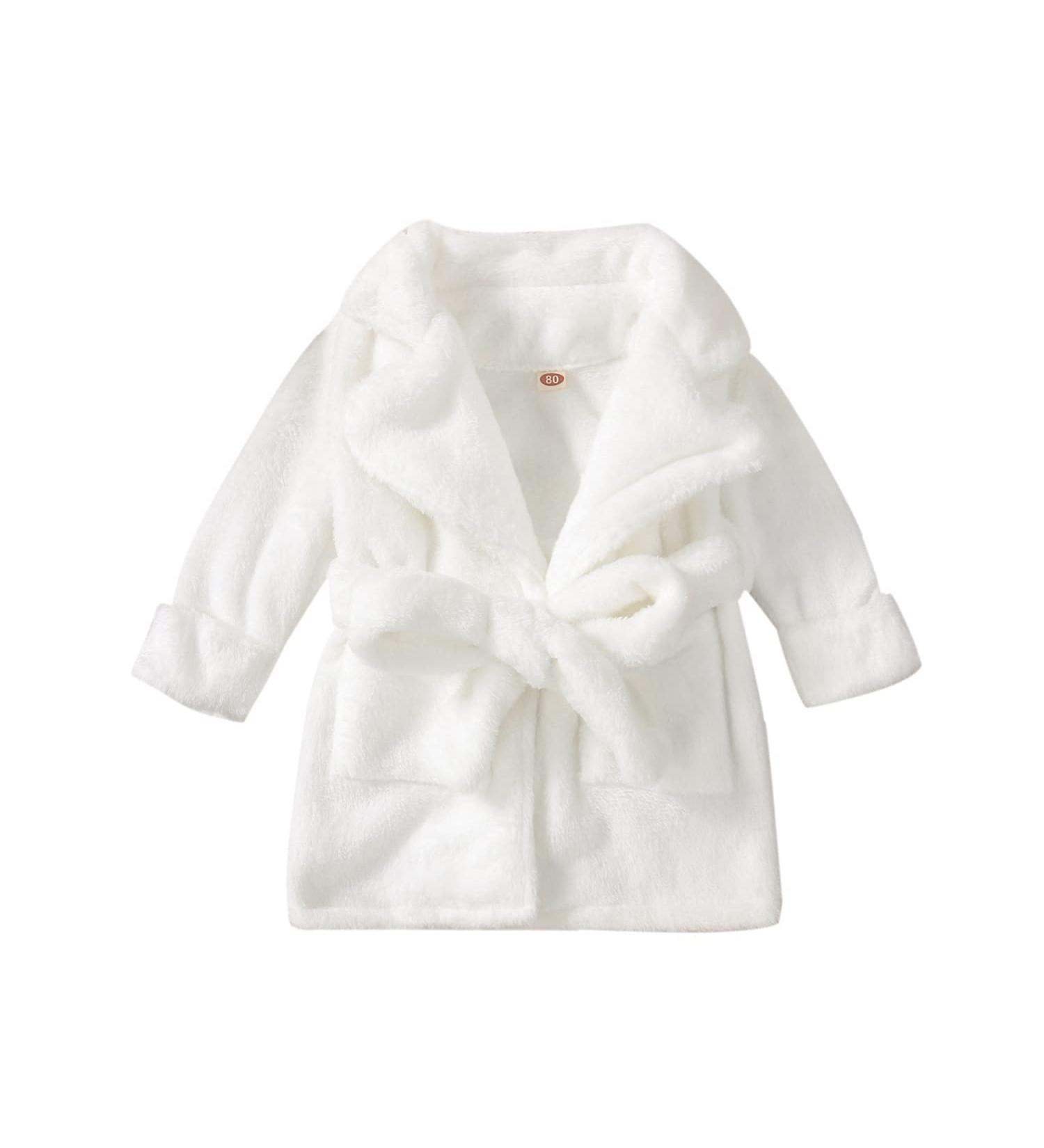 Soft Flannel Jelly Baby Bathrobes for Toddlers | Cozy Winter Nightwear for Boys & Girls (4-5 Years) - White - Buy Online on GoSupps.com