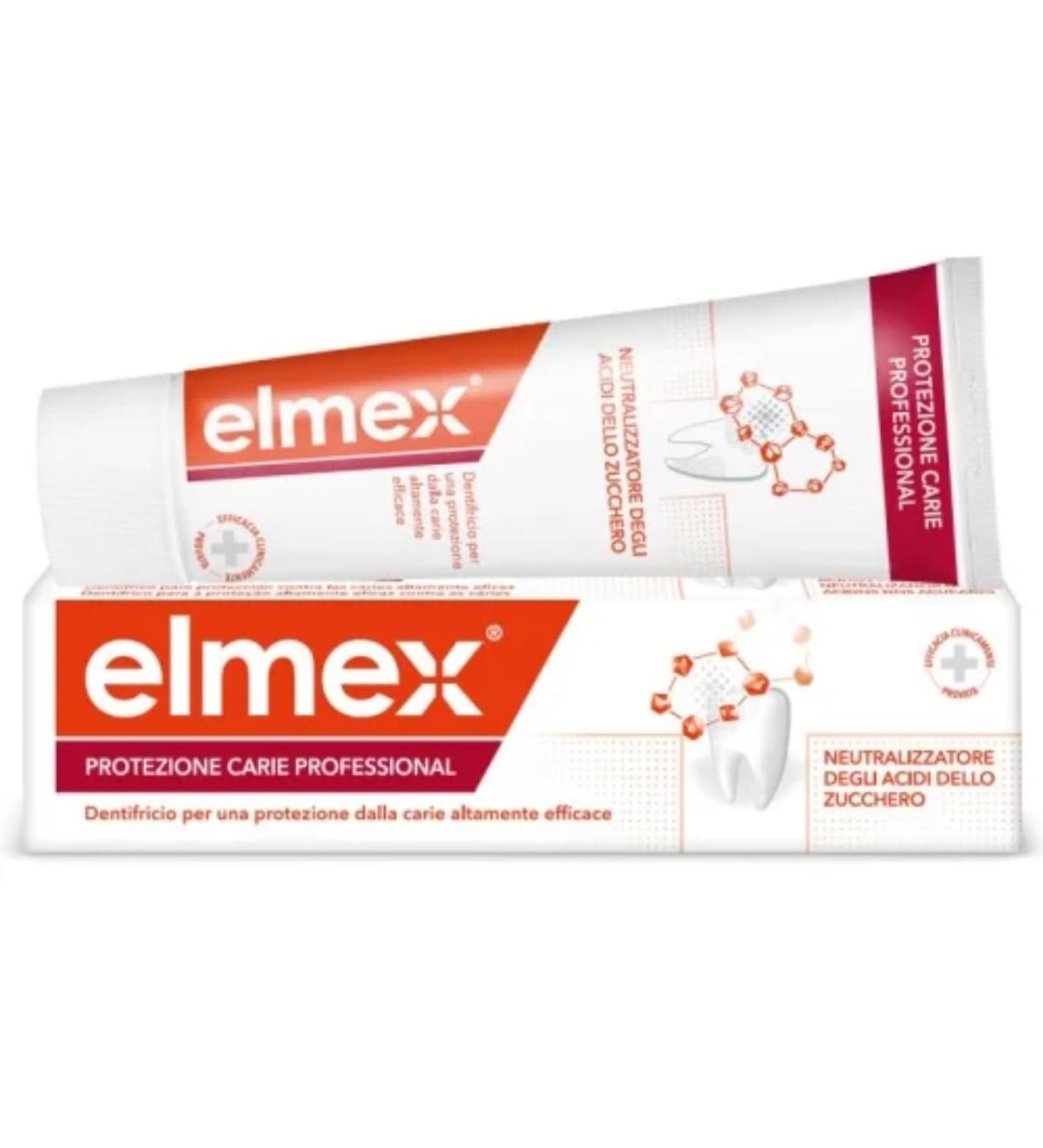 ELMEX Set of 12 ELMEX Red Cavity Protection Toothpaste 75ml Hygiene and Dental Care