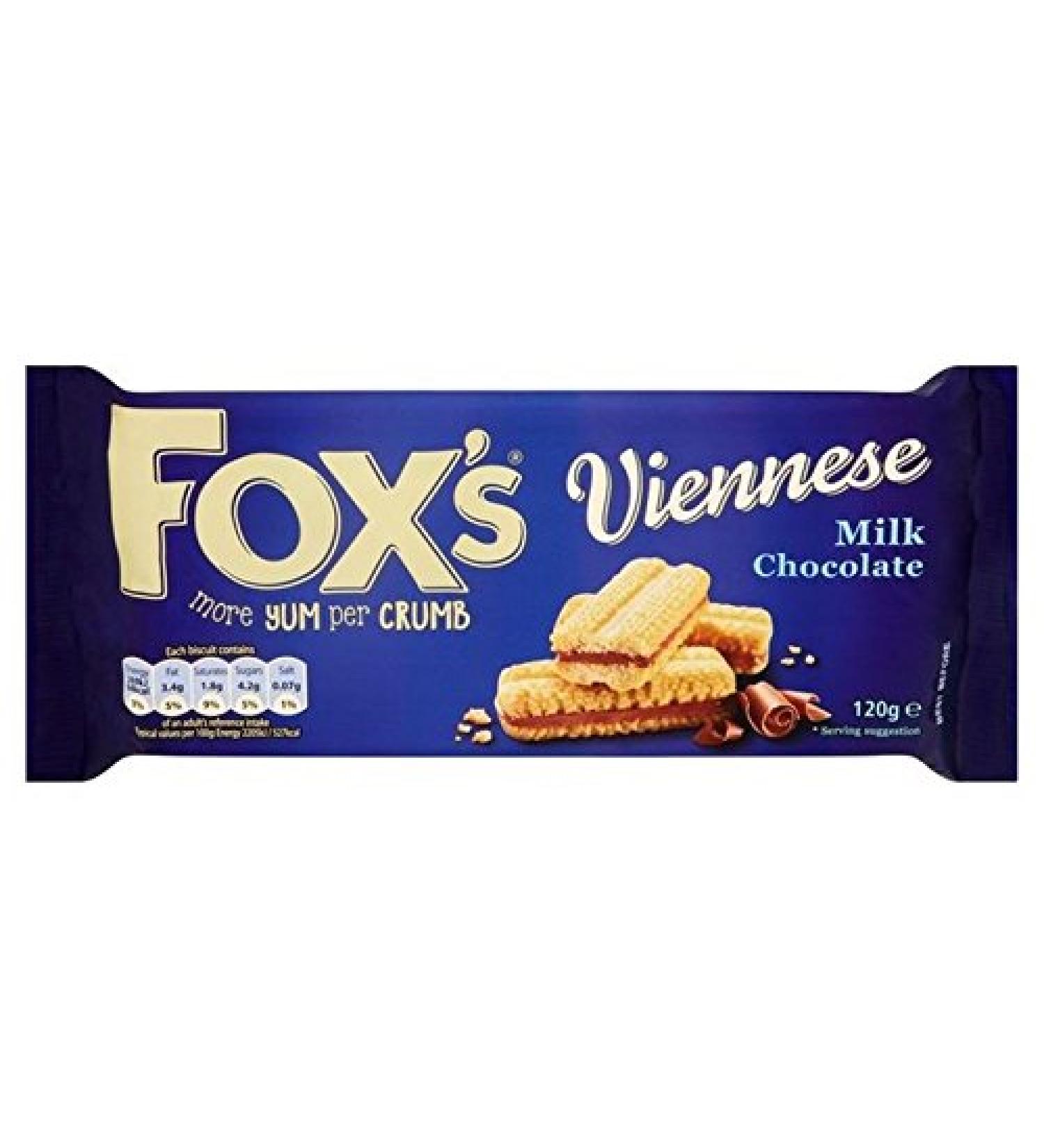 Foxs Viennese Chocolate Sandwich 120g (Pack of 6)