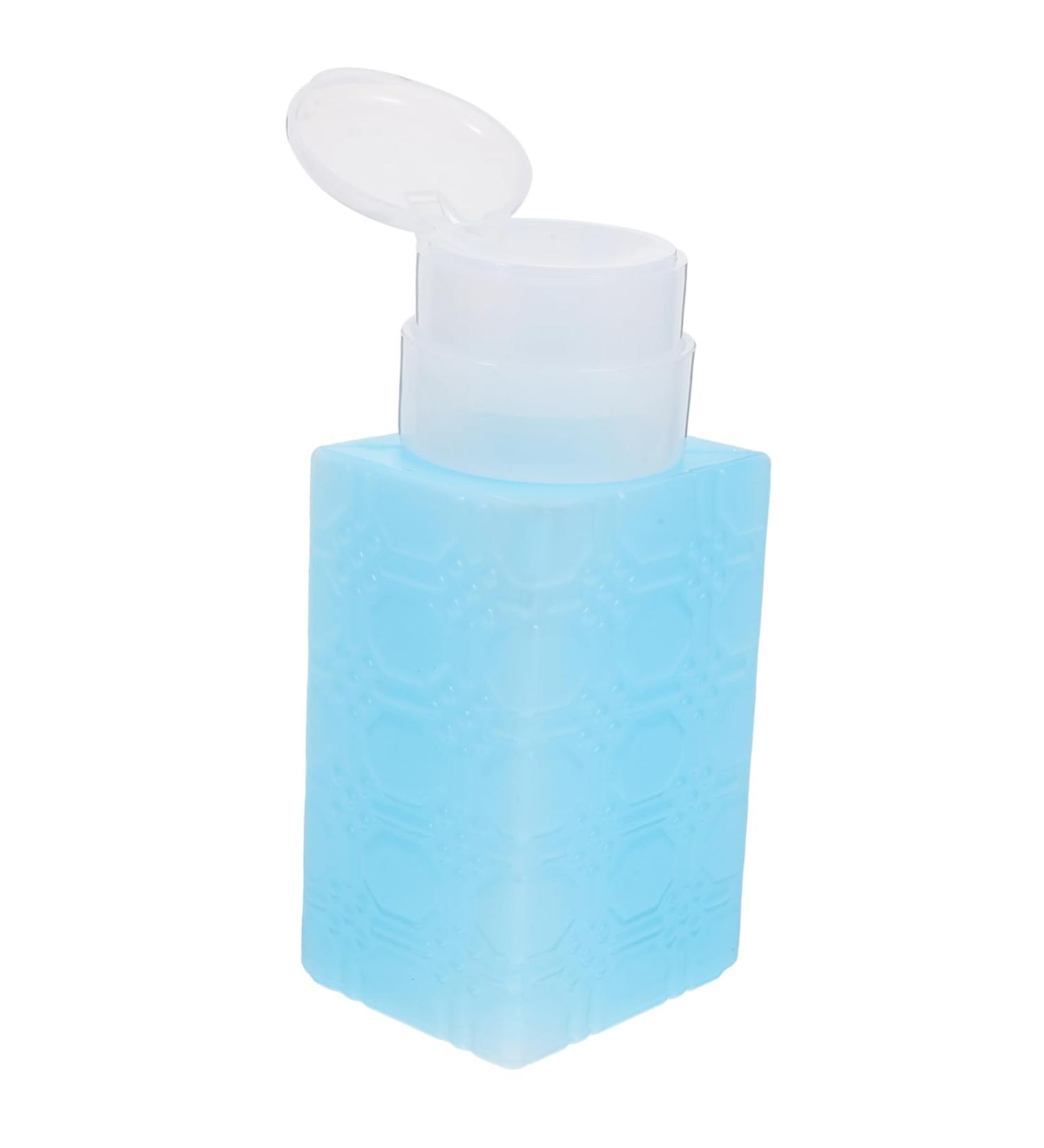 FRCOLOR Specialized Mesa Para U as Acr licas Nail Polish Remover Dispenser Press Bottle Nail Oil Alcohol Pump Bottle Dispenser Makeup Remover Dispenser Square Manicure Tools 6x5x13cm Blue - Buy Online on GoSupps.com