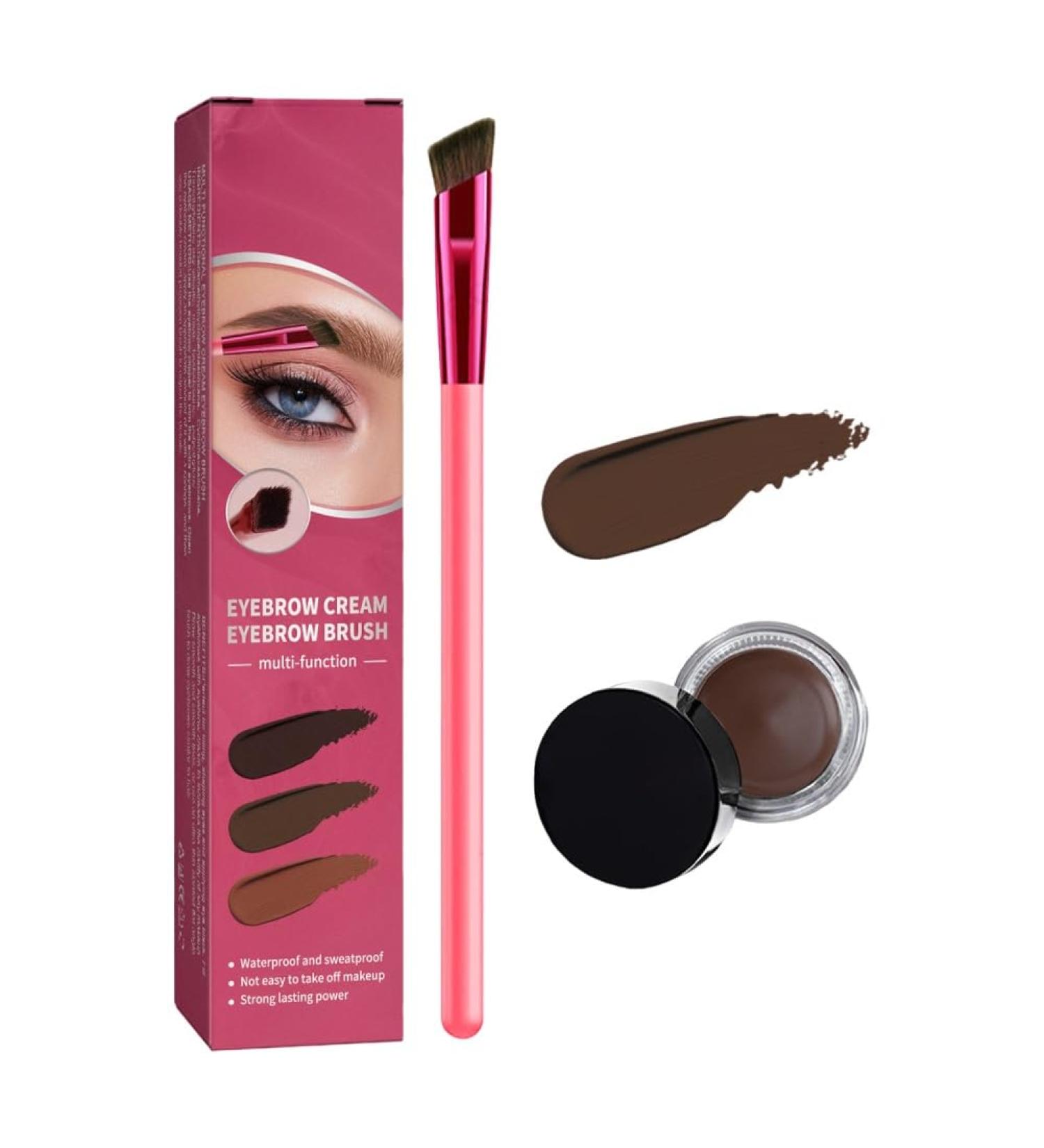 Eyebrow Care Kit 4d Laminated Waterproof Multi Function Eyebrow Brush for Women Hair Stroke Ultra-Brow Brush with Eyebrow Cream Sweat-proof Long-Lasting Not Easy to Remove Makeup(Dark brown) - Buy Online on GoSupps.com
