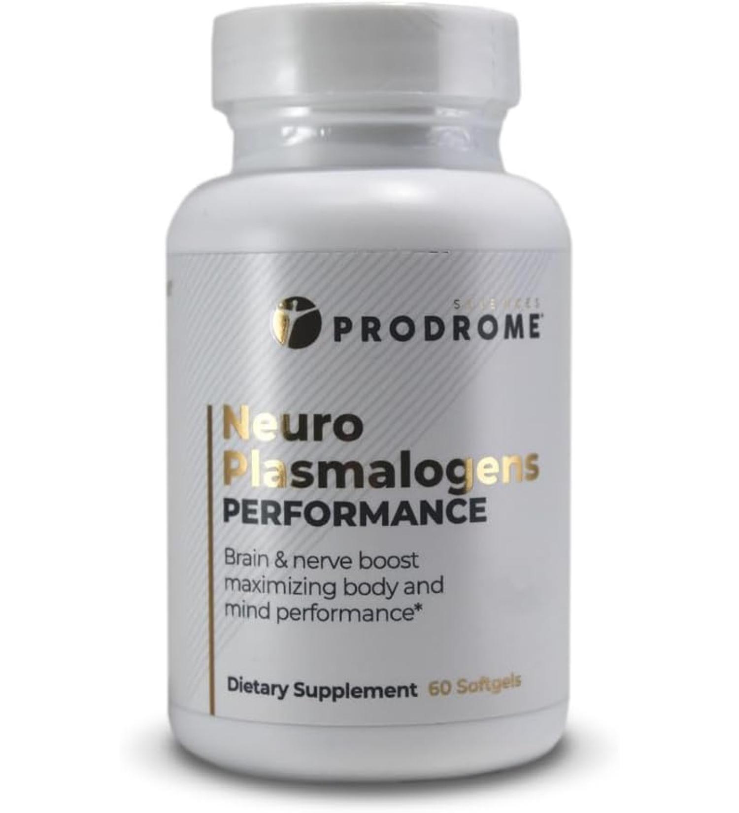 PLASMALOGEN Brain Supplement for Memory, Focus & Cognitive Support - All-Natural Formula for Adults & Seniors - 60 Softgels - Prodrome Neuro - Buy Online on GoSupps.com