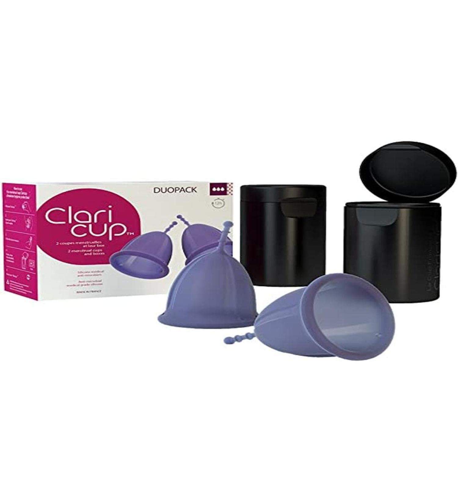 Duopack 2 pieces Claricup menstrual cup antimicrobial size 3 Claripharm