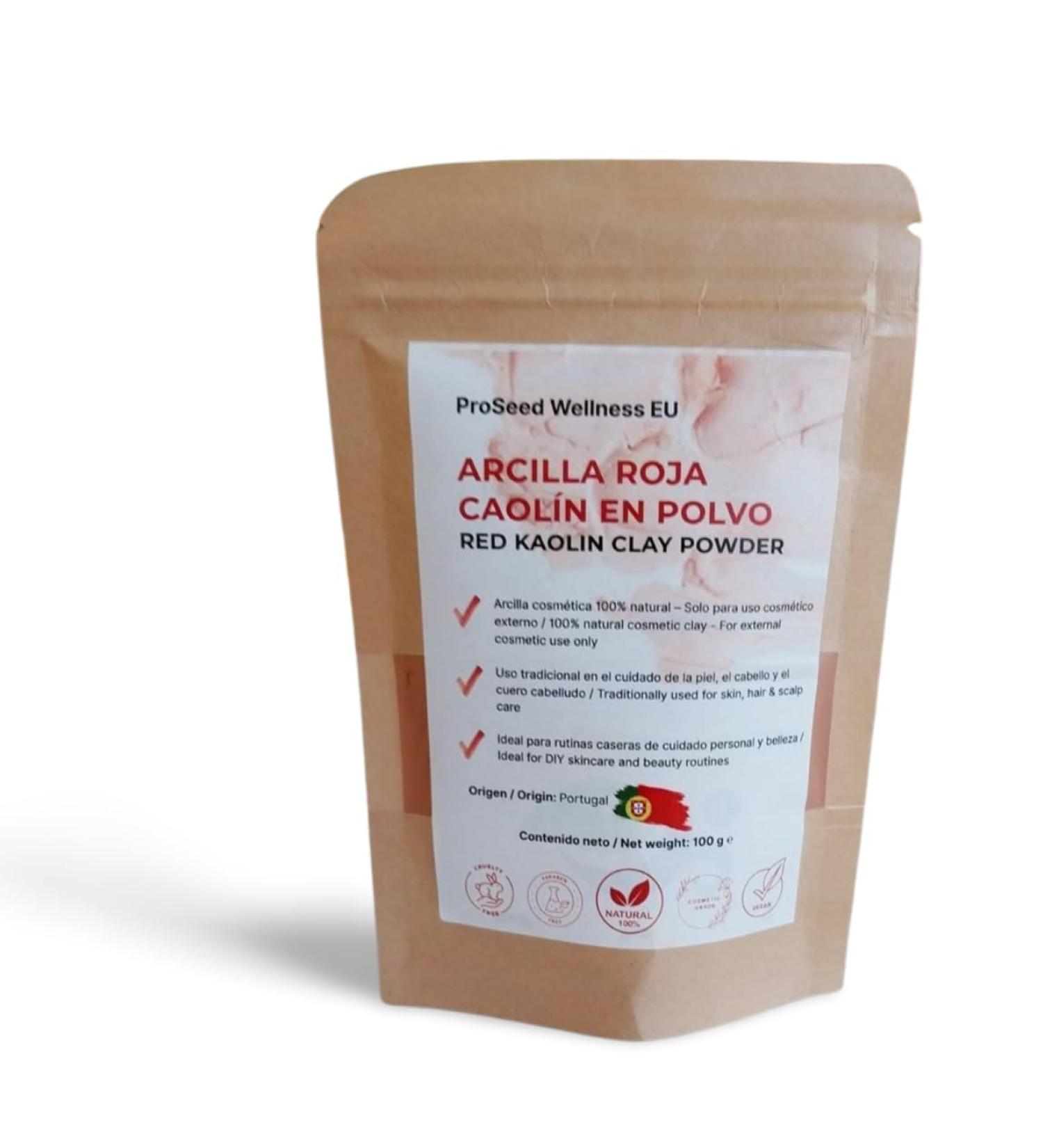 Red Clay Powder for Face & Body 100% Pure Portugal Red Clay Natural Mineral Facial Mask Cosmetic Grade for Skincare Soap Making and DIY Beauty 100 g - Buy Online on GoSupps.com