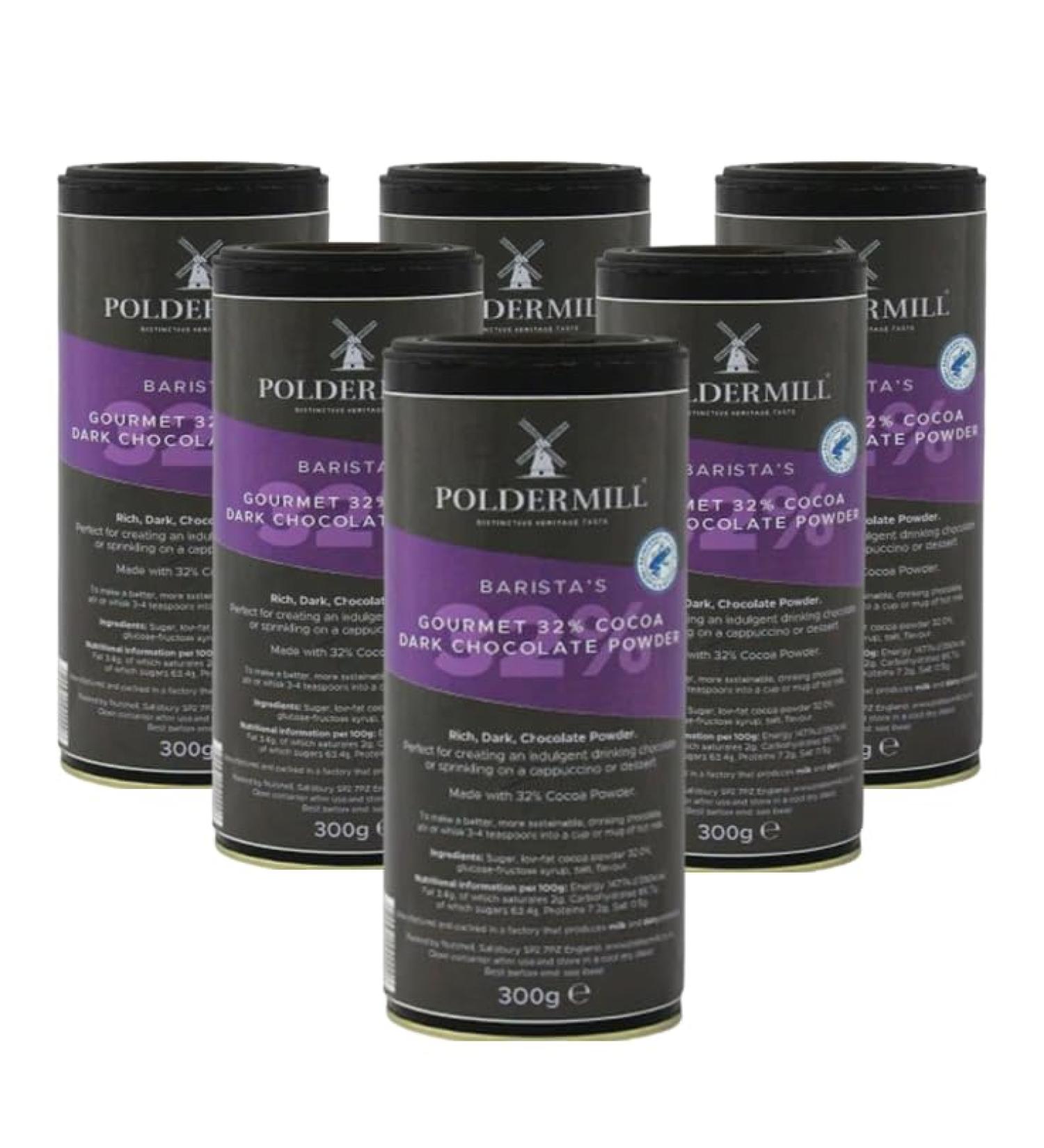 Poldermill Gourmet Luxury 32% Dark Chocolate Powder 6 x 300g - Buy Online on GoSupps.com