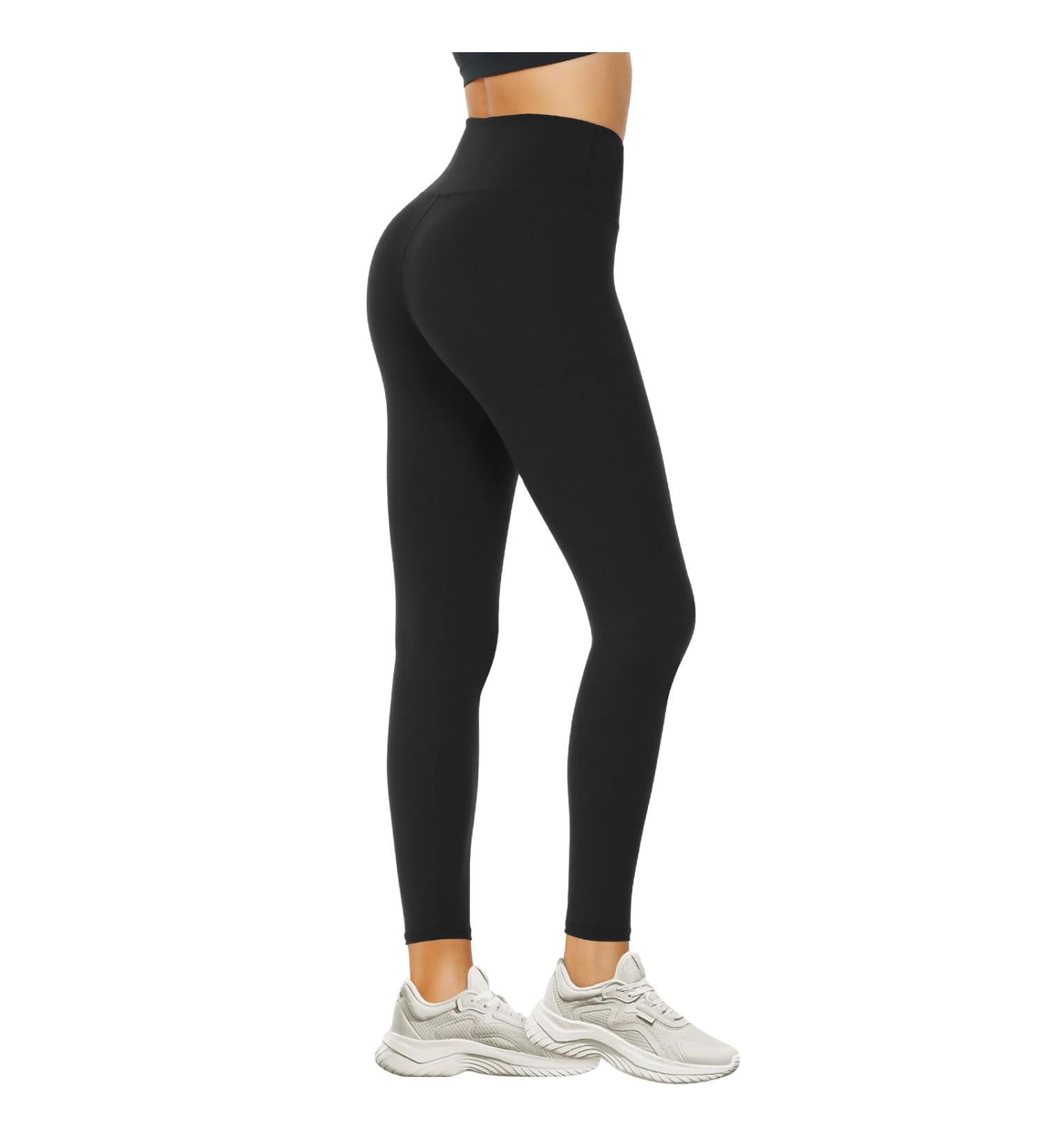 High Waist Black Sports Leggings for Women | Opaque Yoga & Gym Pants - Ddobb 34-40 #02-black - Buy Online on GoSupps.com
