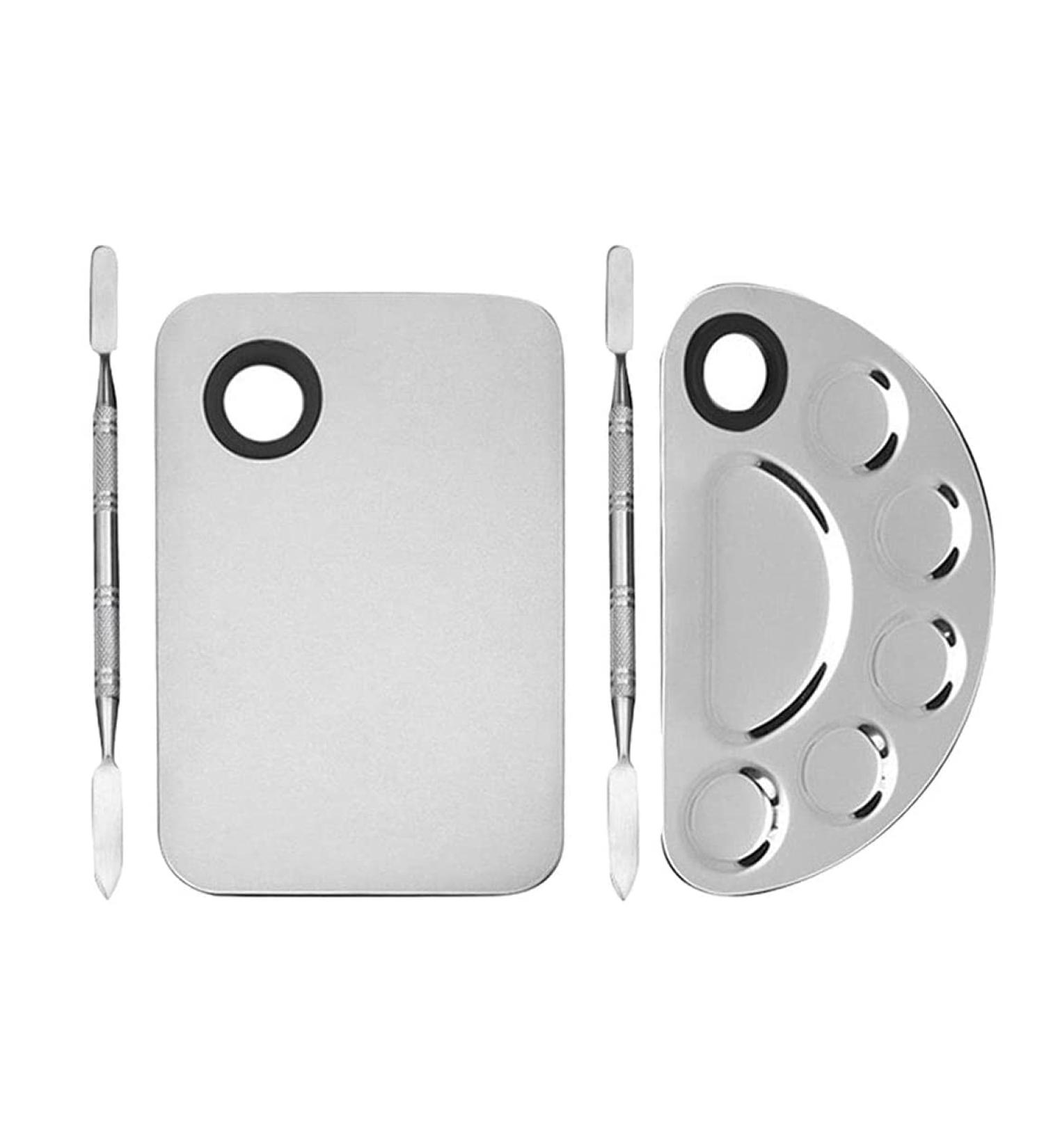 Stuurvnee Up Mixing Palette - Stainless Steel Cosmetic & Nail Art Palette with Spatula Tool | Professional Quality for Seamless Mixing - Buy Online on GoSupps.com