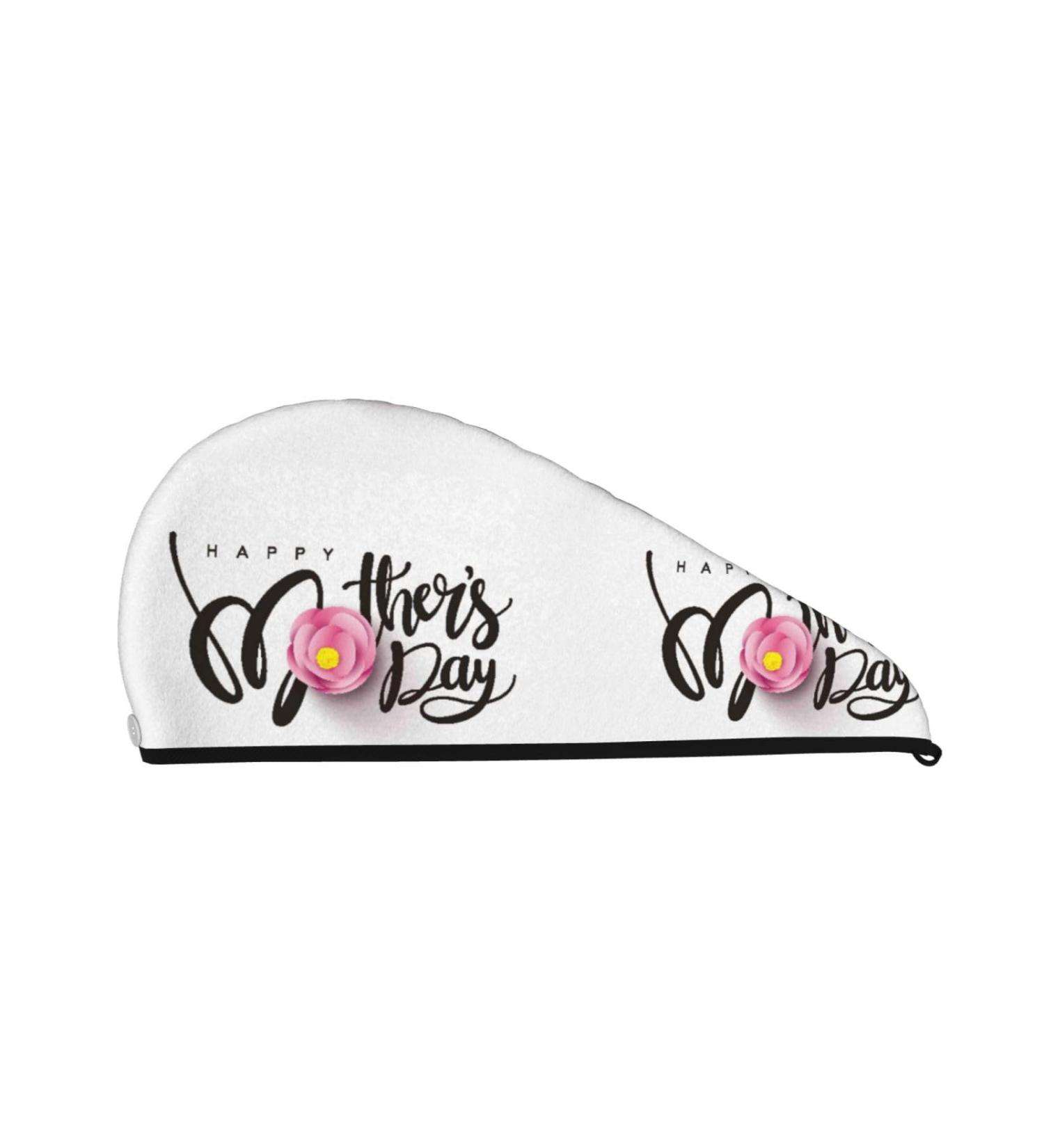 Happy Mother's Day Microfiber Hair Towel | Super Absorbent Coral Velvet Wrap for Long Curly & Thick Hair - Buy Online on GoSupps.com