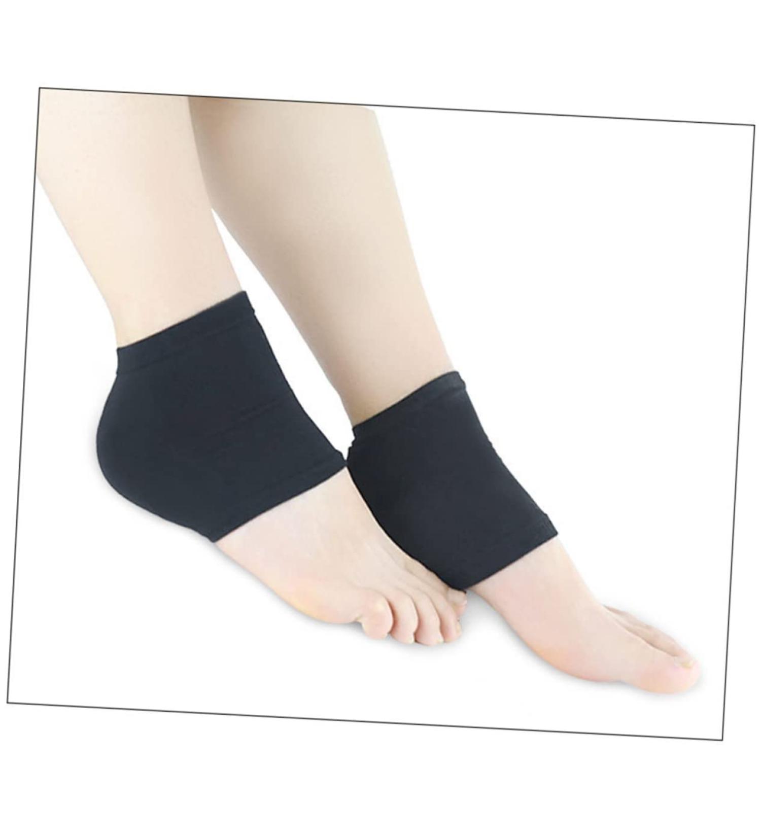 FRCOLOR moisturizing Socks Hydrating Socks moisturizer Socks Heel Socks tendonitis Socks Gel Heel pad Black Socks Black Gel Heel Sock Black Heel Spa Protector Absorber - Buy Online on GoSupps.com