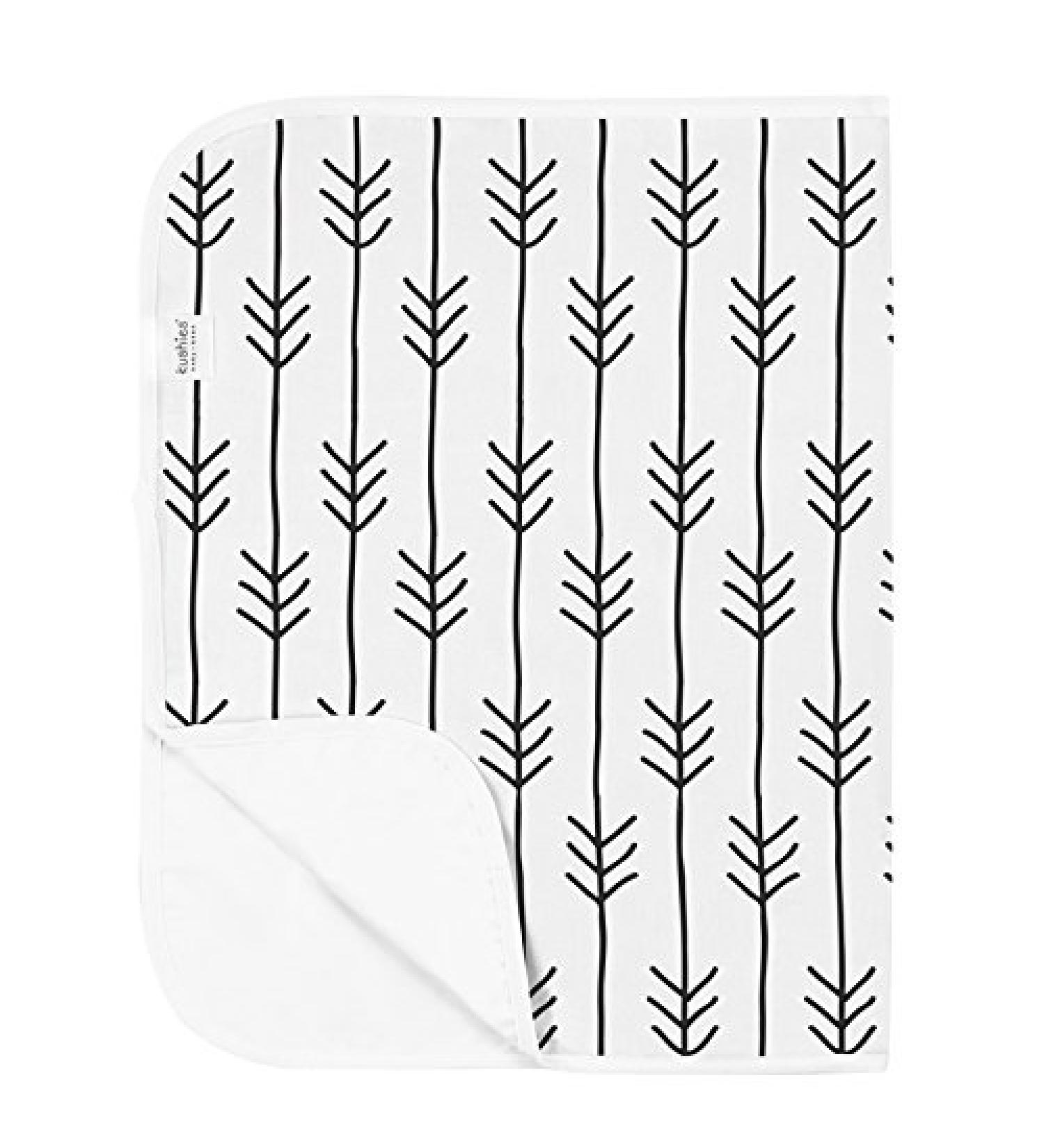 Kushies Deluxe Change Pad Flannel, One Direction Black & White