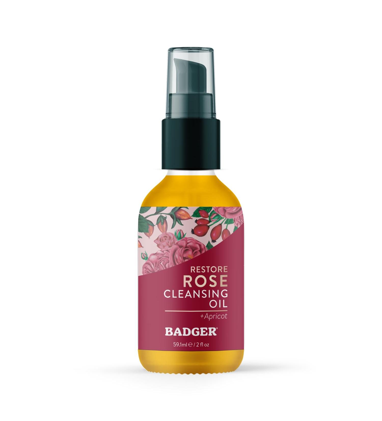 Badger Damascus Rose Organic Face Cleansing Oil - 2 oz | Natural Facial Cleanser - Buy Online on GoSupps.com