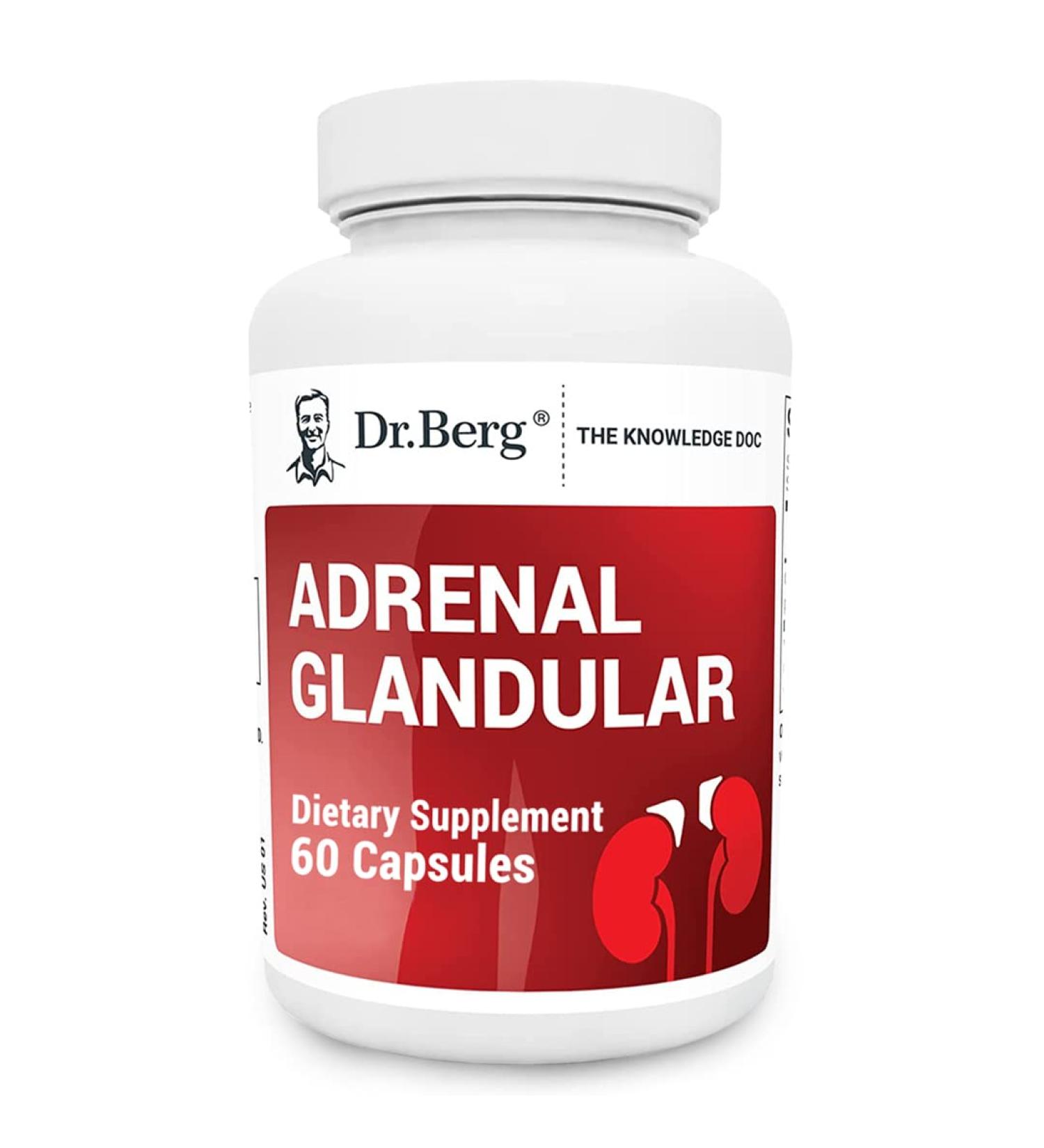 Dr. Berg's Adrenal Glandular - Cortisol Manager for Energy, Focus, Stress and Immunity Support - 60 Capsules - Buy Online on GoSupps.com