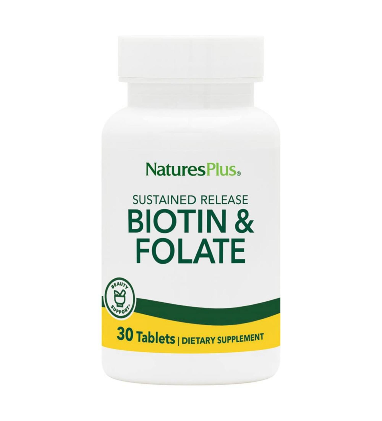 Nature's Plus Biotin & Folate â€“ 30 Tablets for Healthy Hair, Skin & Nails - Buy Online on GoSupps.com