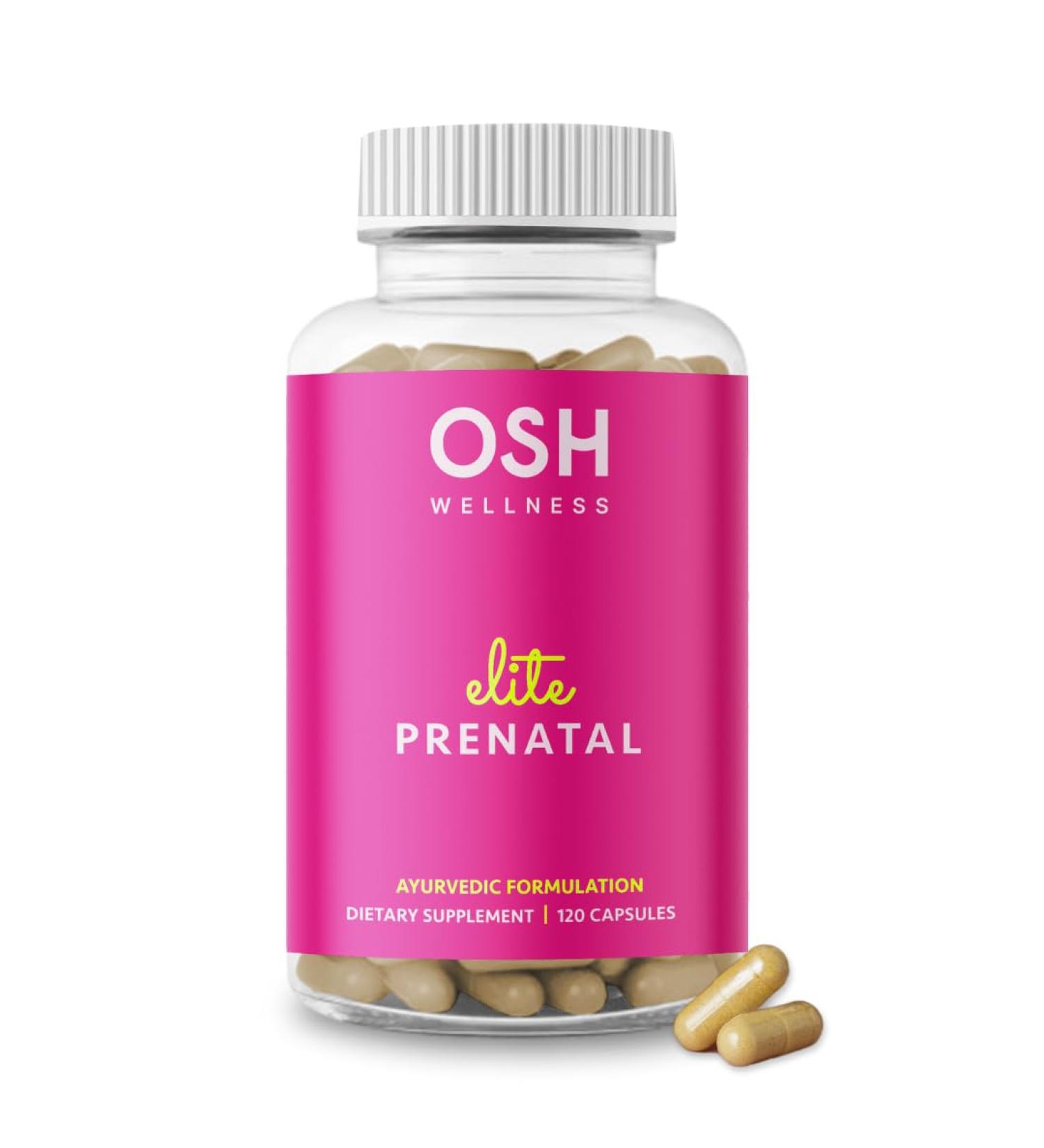 Ayurvedic Elite Prenatal Vitamins with Folate Choline Iron Iodine & more | Made in USA | Optimal Bioavailability | Supports Baby's Growth and Brain Development | 30 Day Supply - OSH Wellness - Buy Online on GoSupps.com