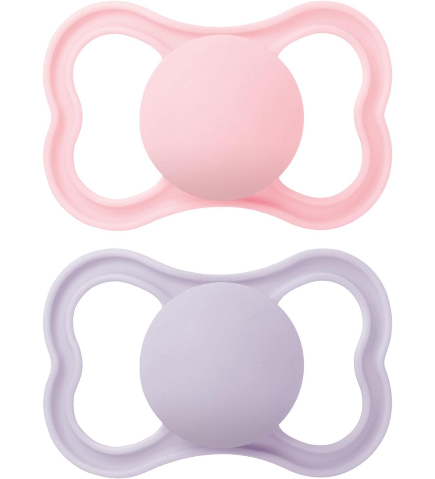 MAM Air Soothers 6+ Months (Pack of 2) Baby Soothers with Sterilisable Travel Case Baby Essentials Pink (Designs May Vary) Pink 1 6+ M Soother - Buy Online on GoSupps.com