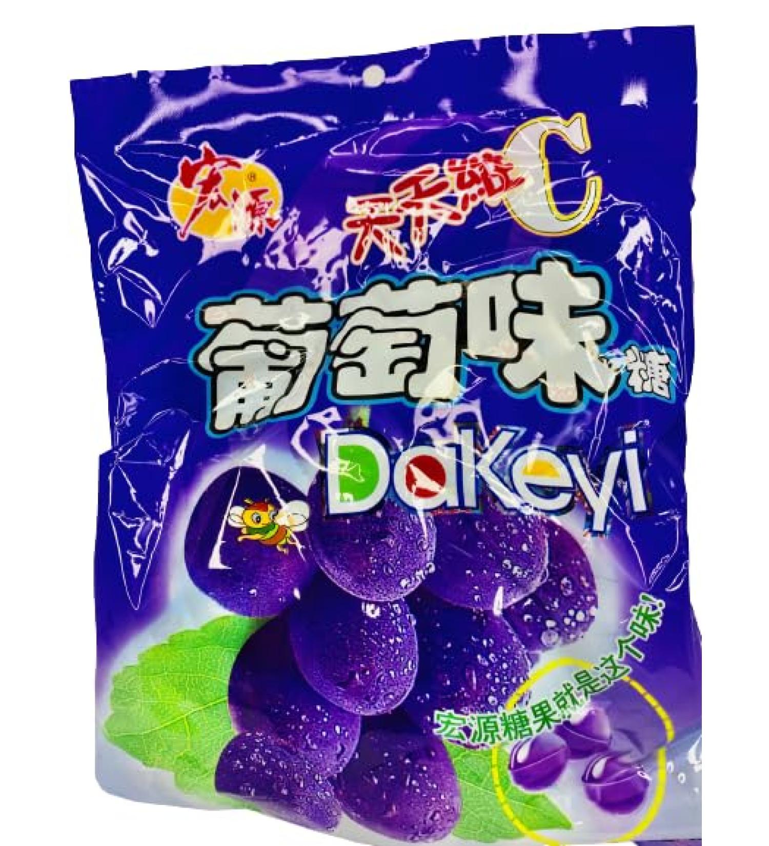 RDCZ Bundle of 3 Hongyuan Dakeyi Grapes Pack Flavoured Hard Candy (350g) per 1 Pack