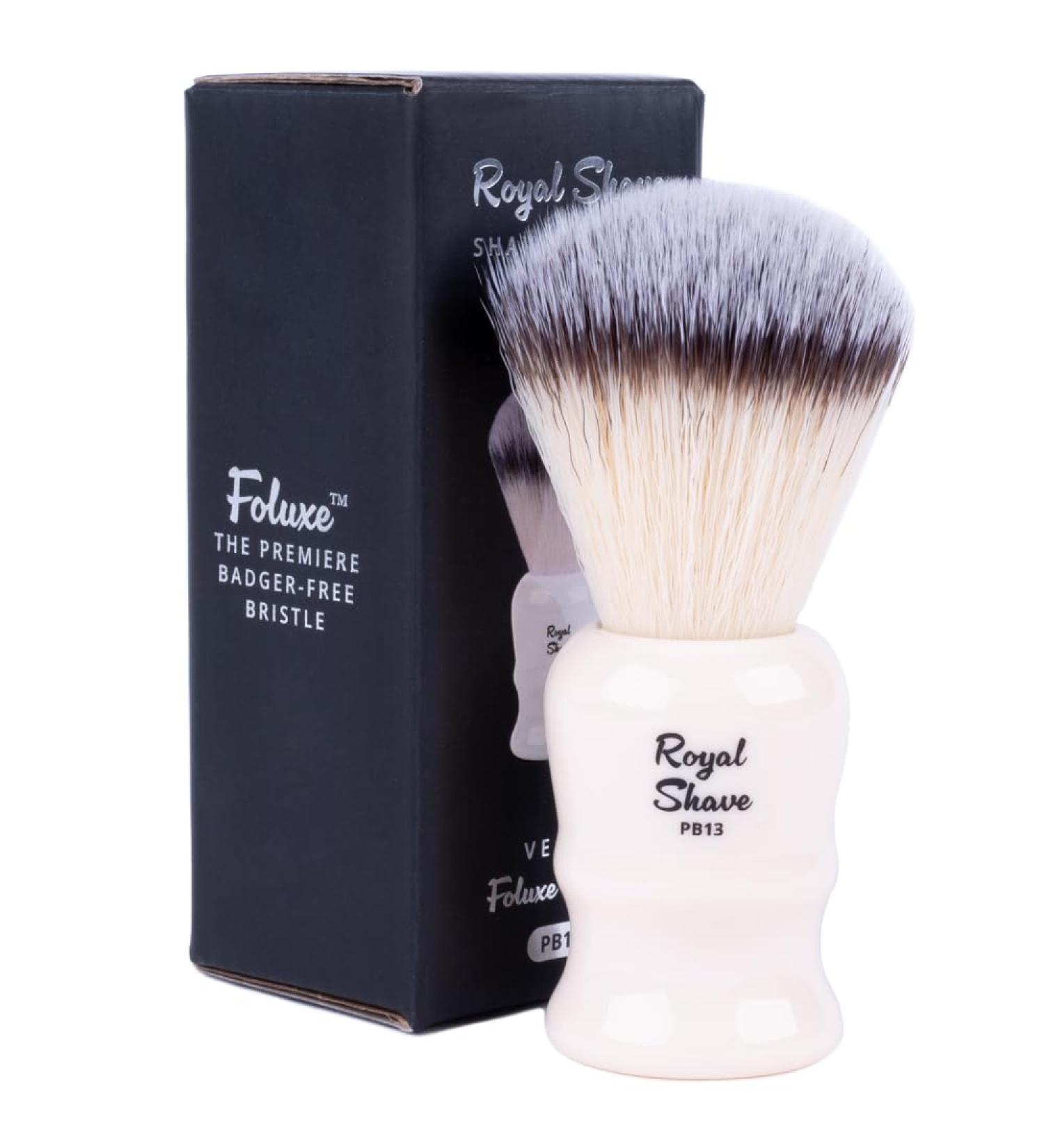 Vegan Foluxe Hair Shaving Brush by Royal Shave | Premium Badger-Free Wet Shaving Brush for a Smooth Shave - Buy Online on GoSupps.com