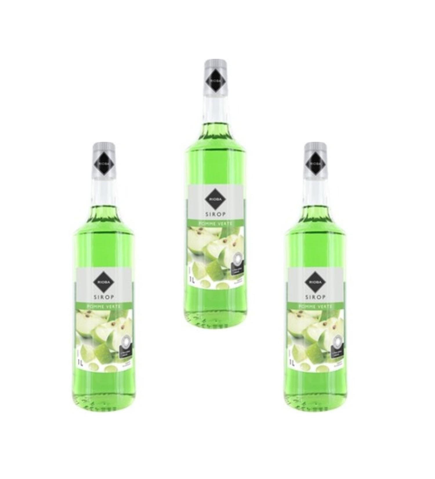Lot de 3 Sirops Rioba - Pomme verte - 3x1L