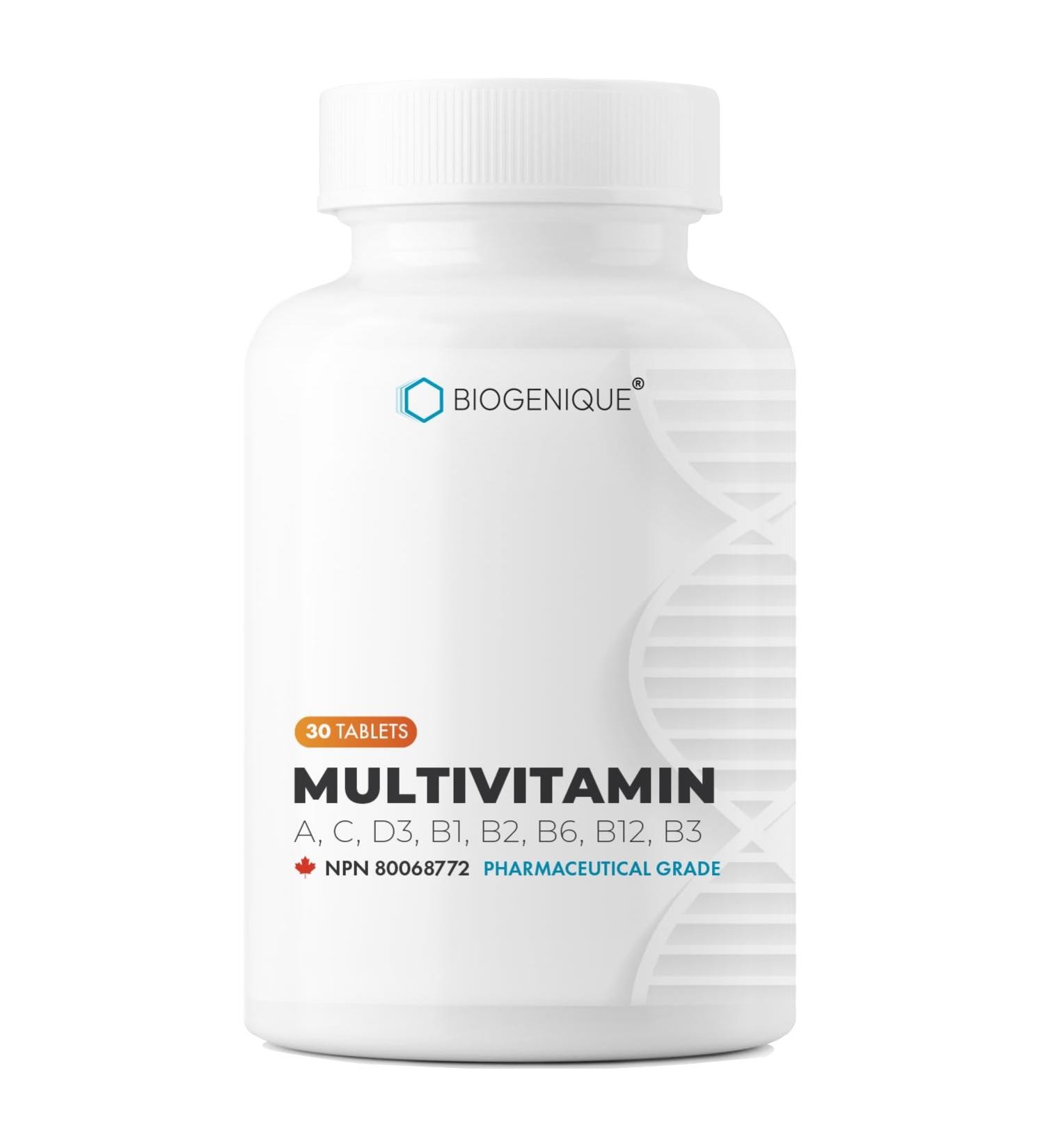 Biogenique Multivitamin - Complete Multivitamin for Adults Supports Energy Immunity & Overall Health - 1 Month Supply - Multi vitamins Women & Men supplement Made in Canada Non-GMO - Buy Online on GoSupps.com