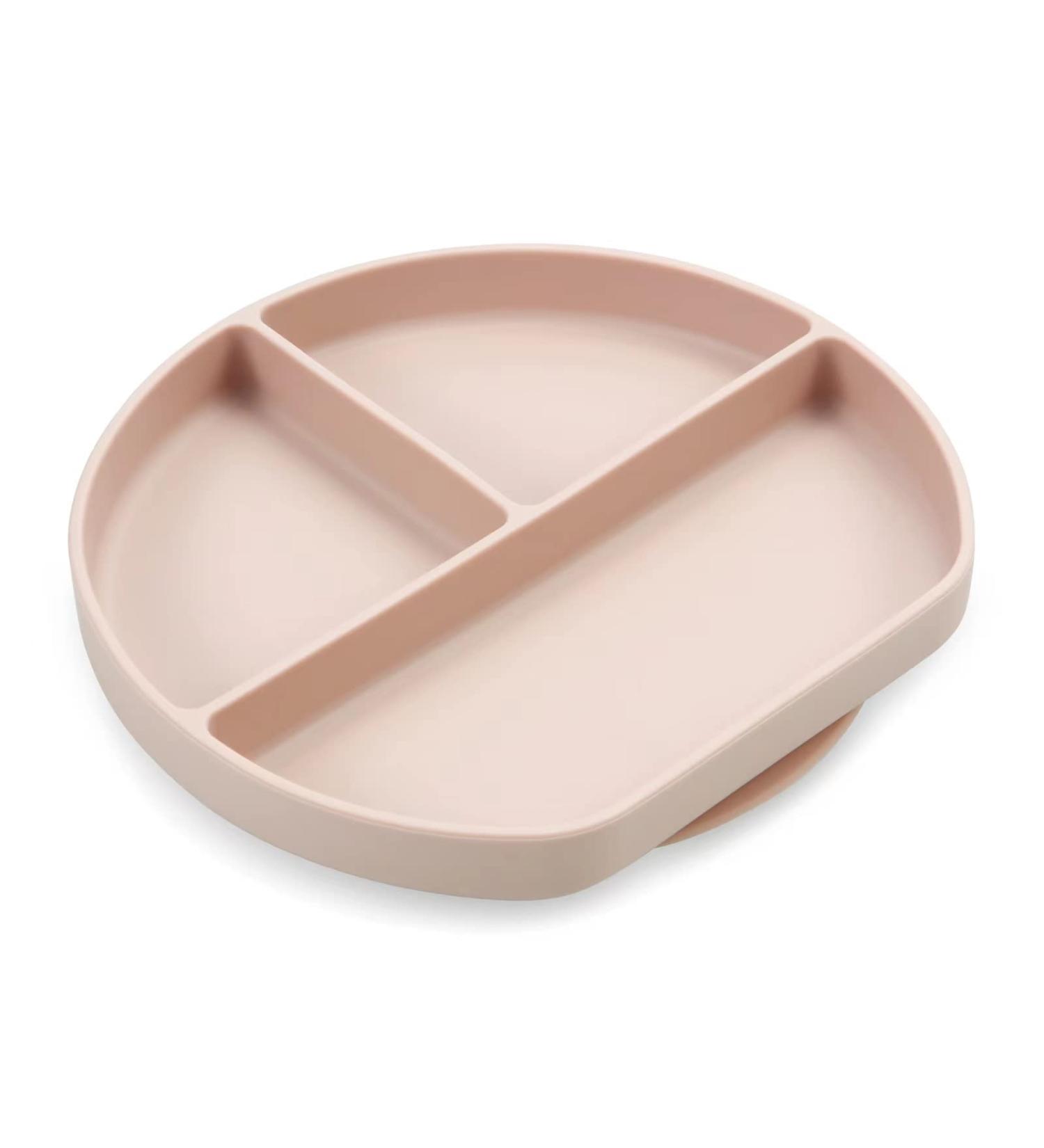 PandaEar Divided Silicone Suction Plate for Toddlers | Non Slip | Dishwasher & Microwave Safe (Pink) - Buy Online on GoSupps.com