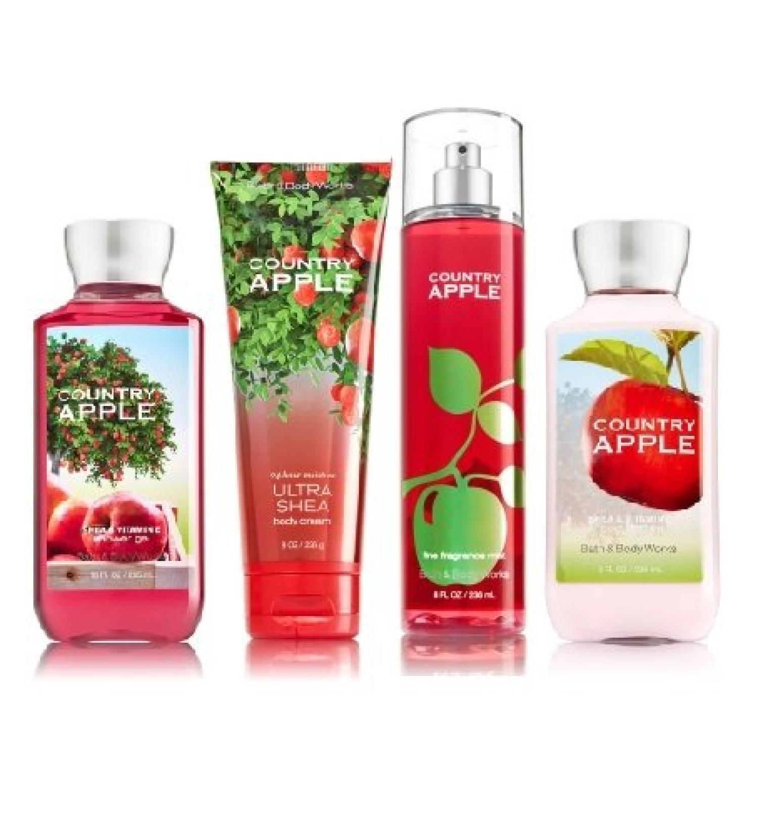 Bath & Body Works COUNTRY APPLE Deluxe Gift Set - Full Size Body Lotion, Cream, Fragrance Mist & Shower Gel - Buy Online on GoSupps.com