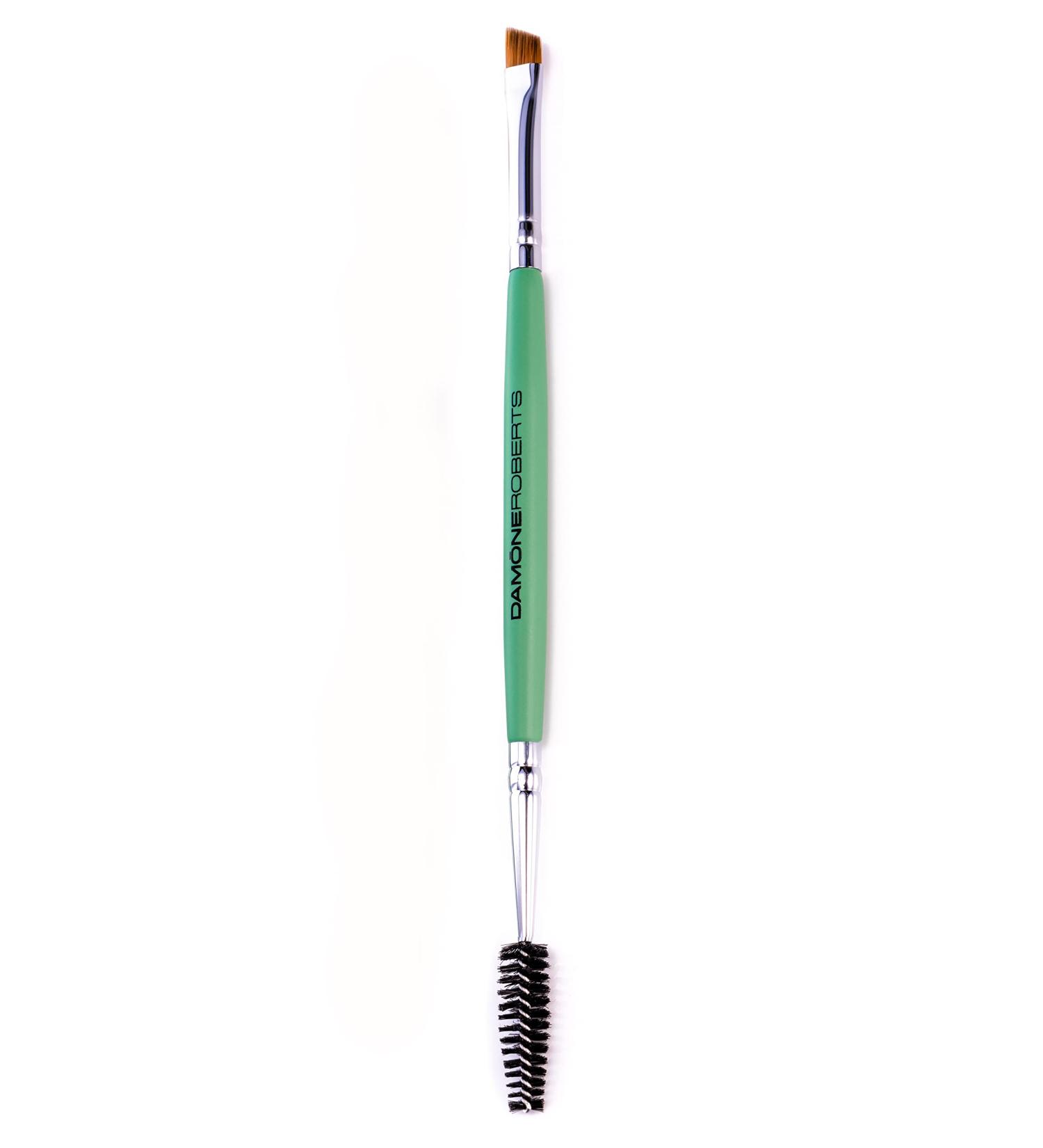 Two-in-One Damone Roberts Brow Shadow & Eyeliner Brush - Professional Quality Luxurious Pahmi Bristles Durable Design - Green Brow & Lash Tool for Perfect Definition - Buy Online on GoSupps.com