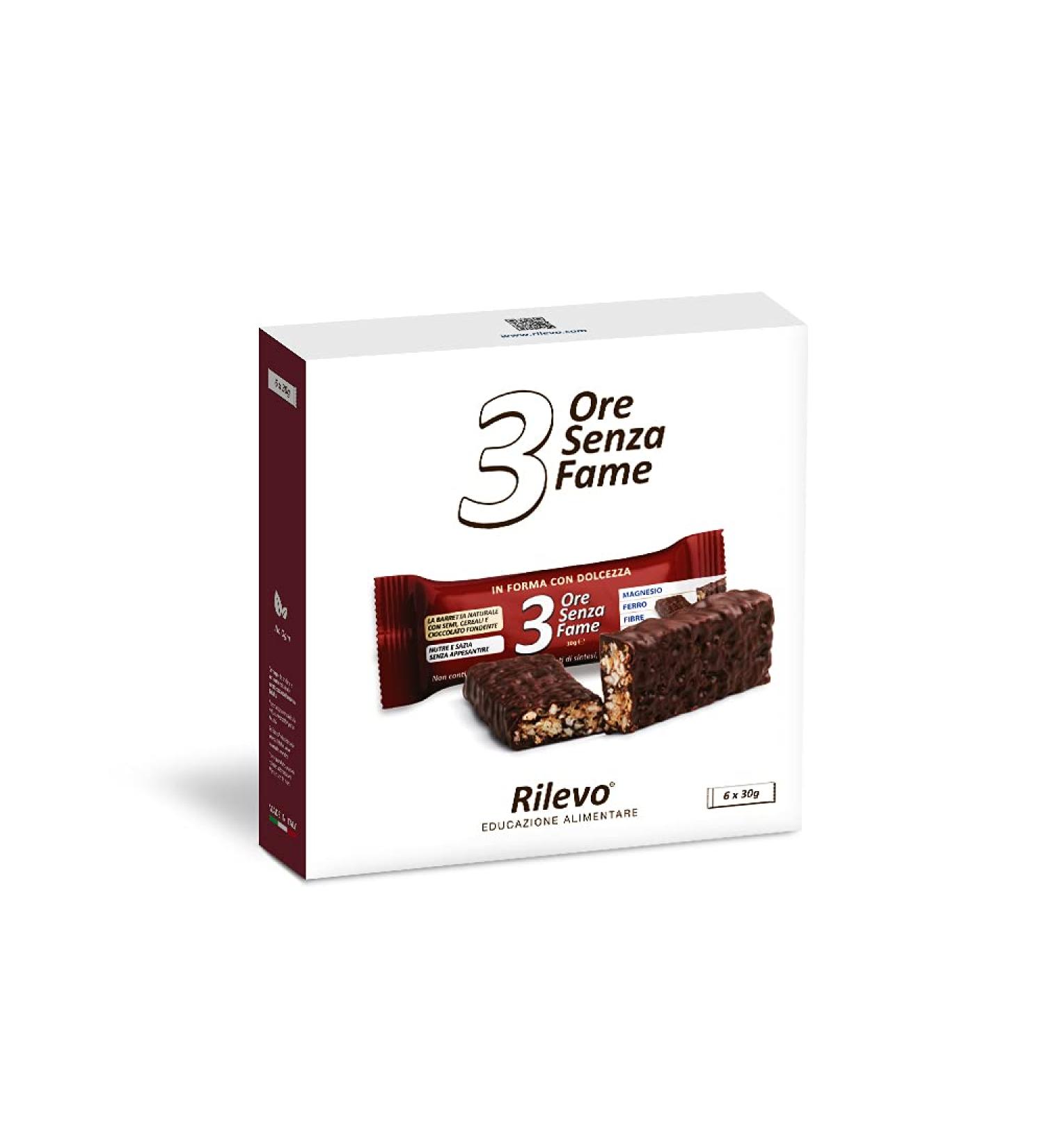  Rilevo Rilevo -6 Single Packs of Spezzafame Bars - 3 Hours Hunger Free Natural Bar with Seeds and Dark Chocolate Coated Cereal (6 x 30 g) - Buy Online on GoSupps.com